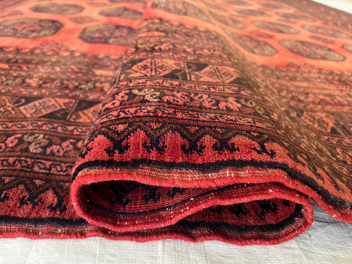 Oriental Rug 7x8 | Red, Burgundy & Black | Hand-Knotted Wool