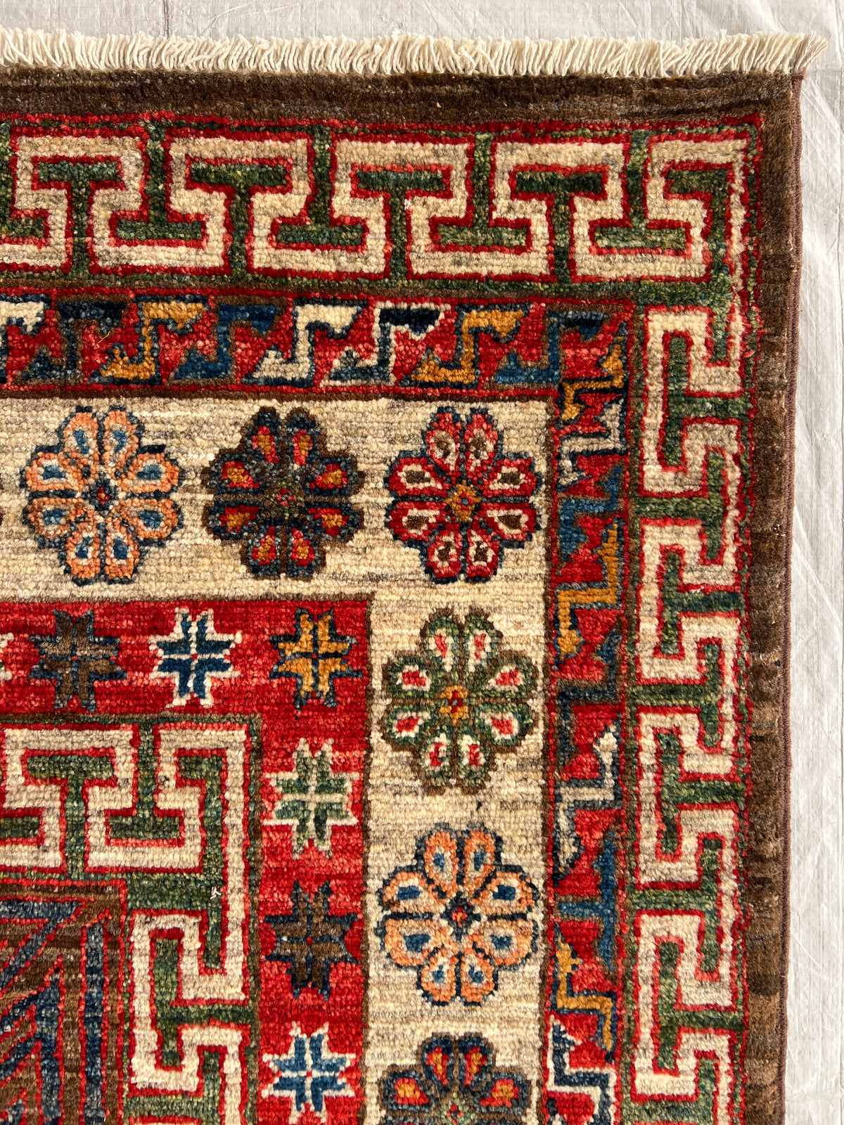 Afghan Rug 6x10, Brown, Rust & Ivory, Hand-Knotted Wool, view 6