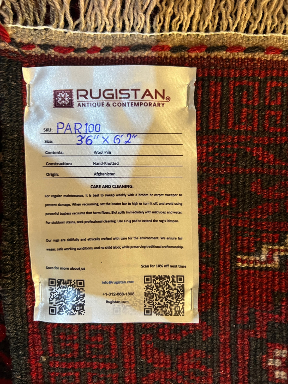 Oriental Rug 4x6 | Burgundy, Red & Black | Hand-Knotted Wool