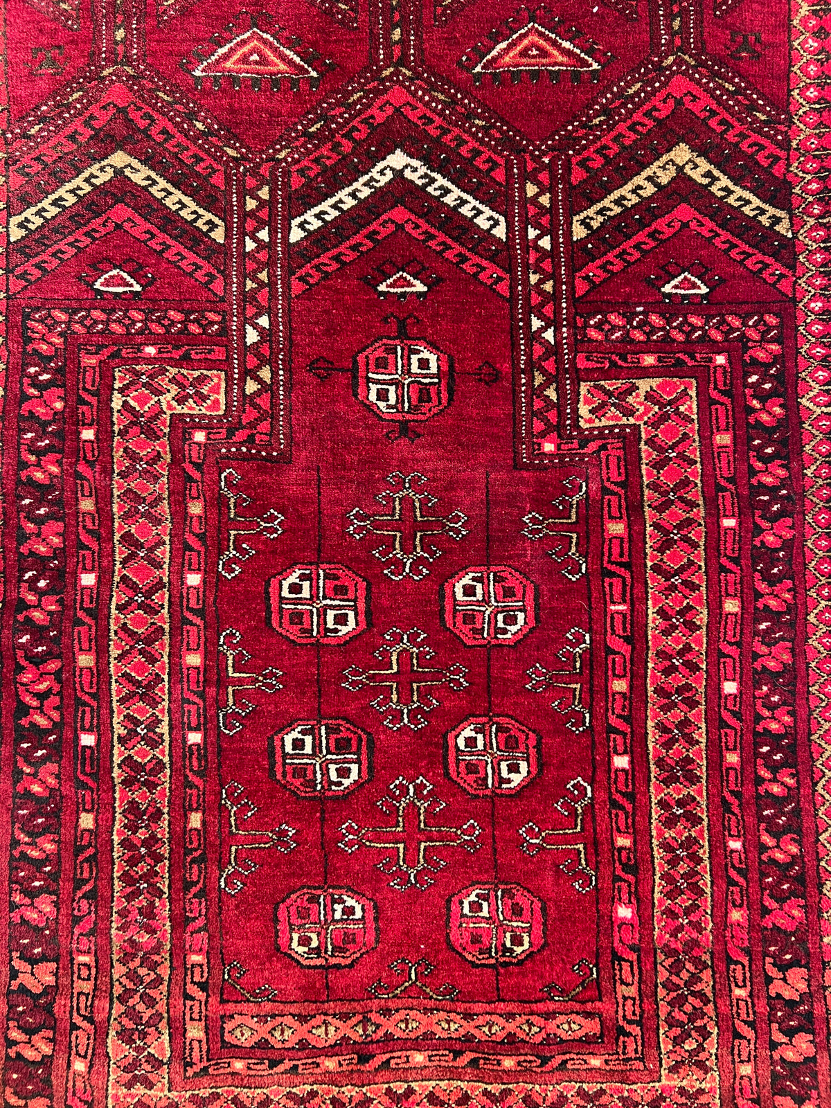 Prayer Rug 3x4 | Red, Rust & Ivory | Hand-Knotted Wool