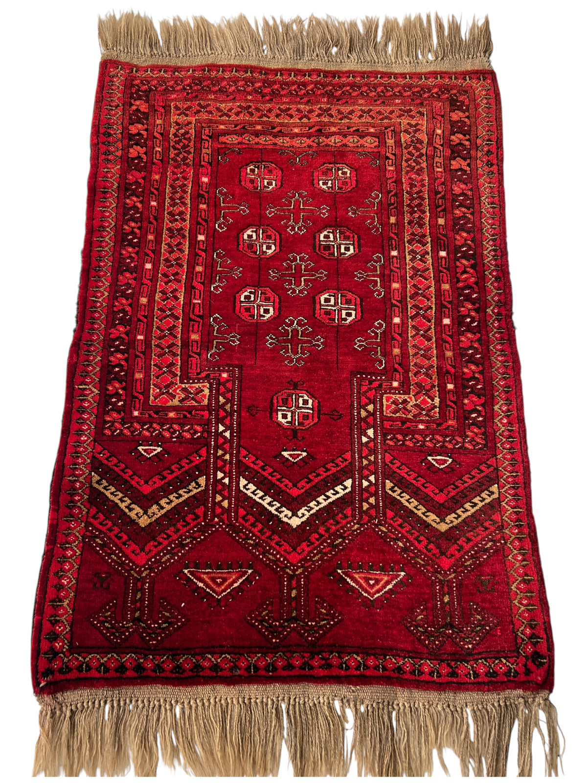 Prayer Rug 3x4 | Red, Rust & Ivory | Hand-Knotted Wool