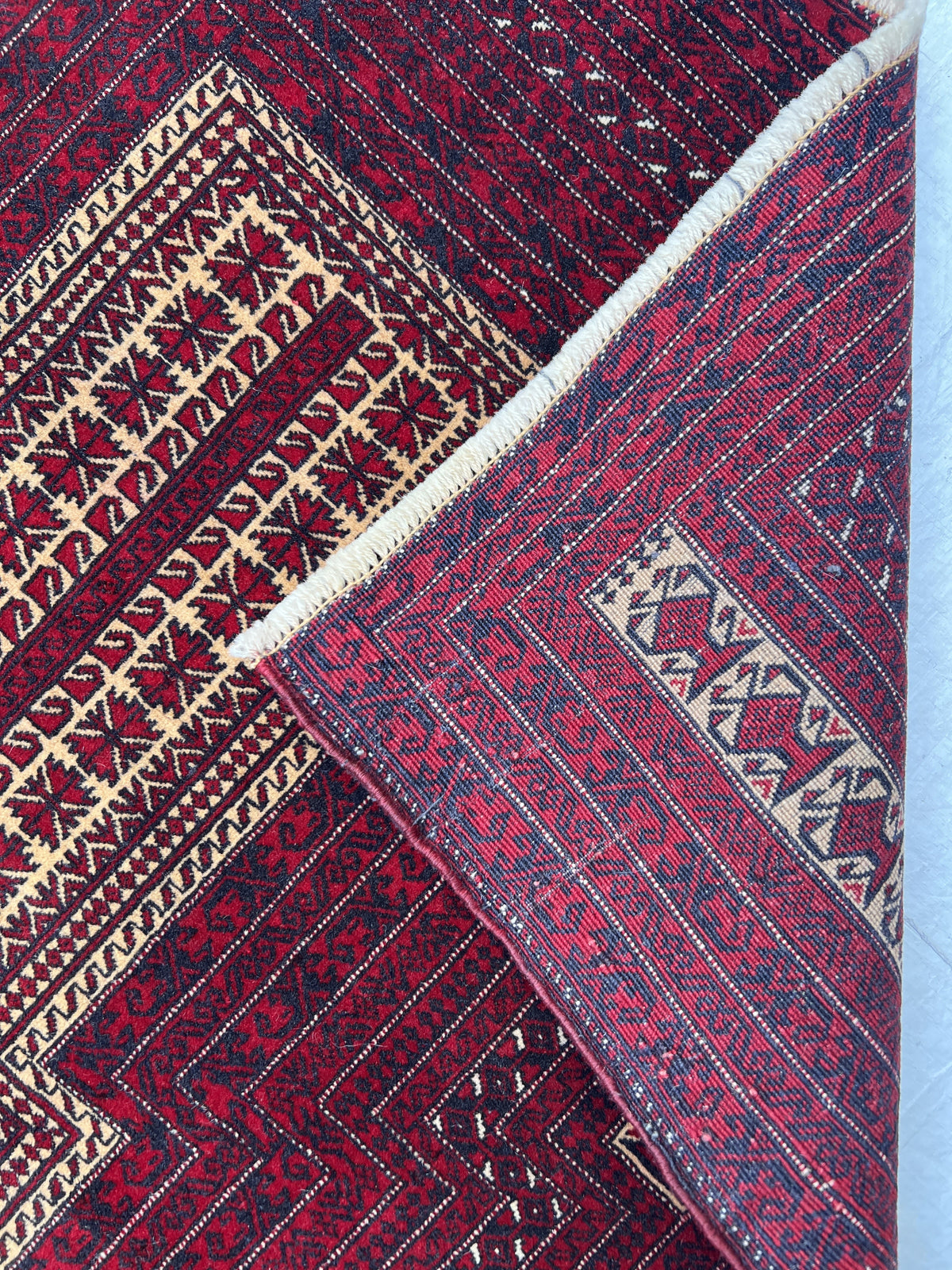 Baluch Prayer Rug 3x4 | Burgundy, Red & Ivory | Hand-Knotted Wool