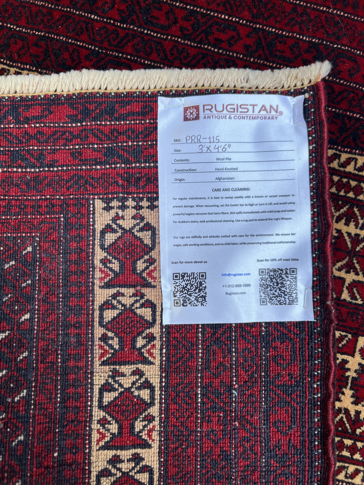 Baluch Prayer Rug 3x4 | Burgundy, Red & Ivory | Hand-Knotted Wool
