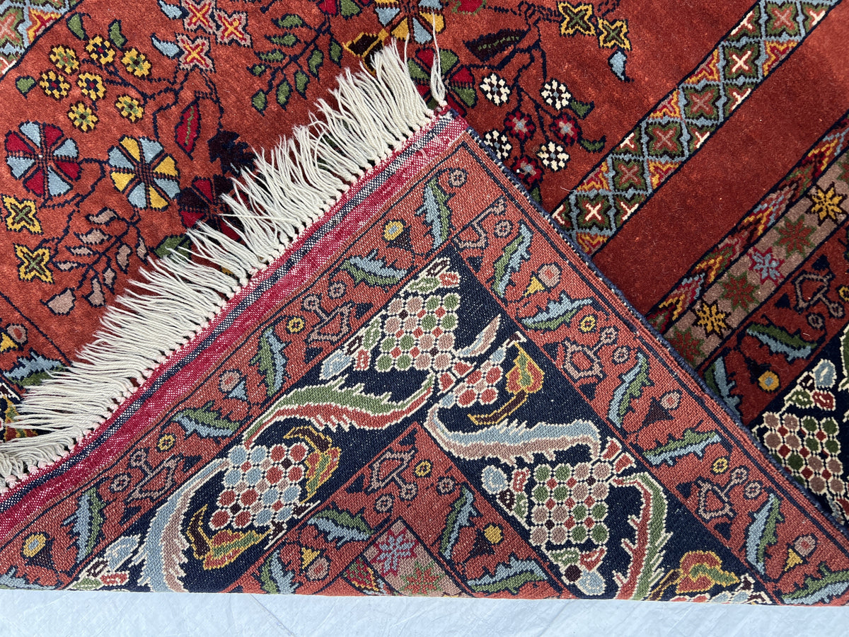 Kazak Prayer Rug 3x4 | Rust, Navy & Green | Hand-Knotted Wool