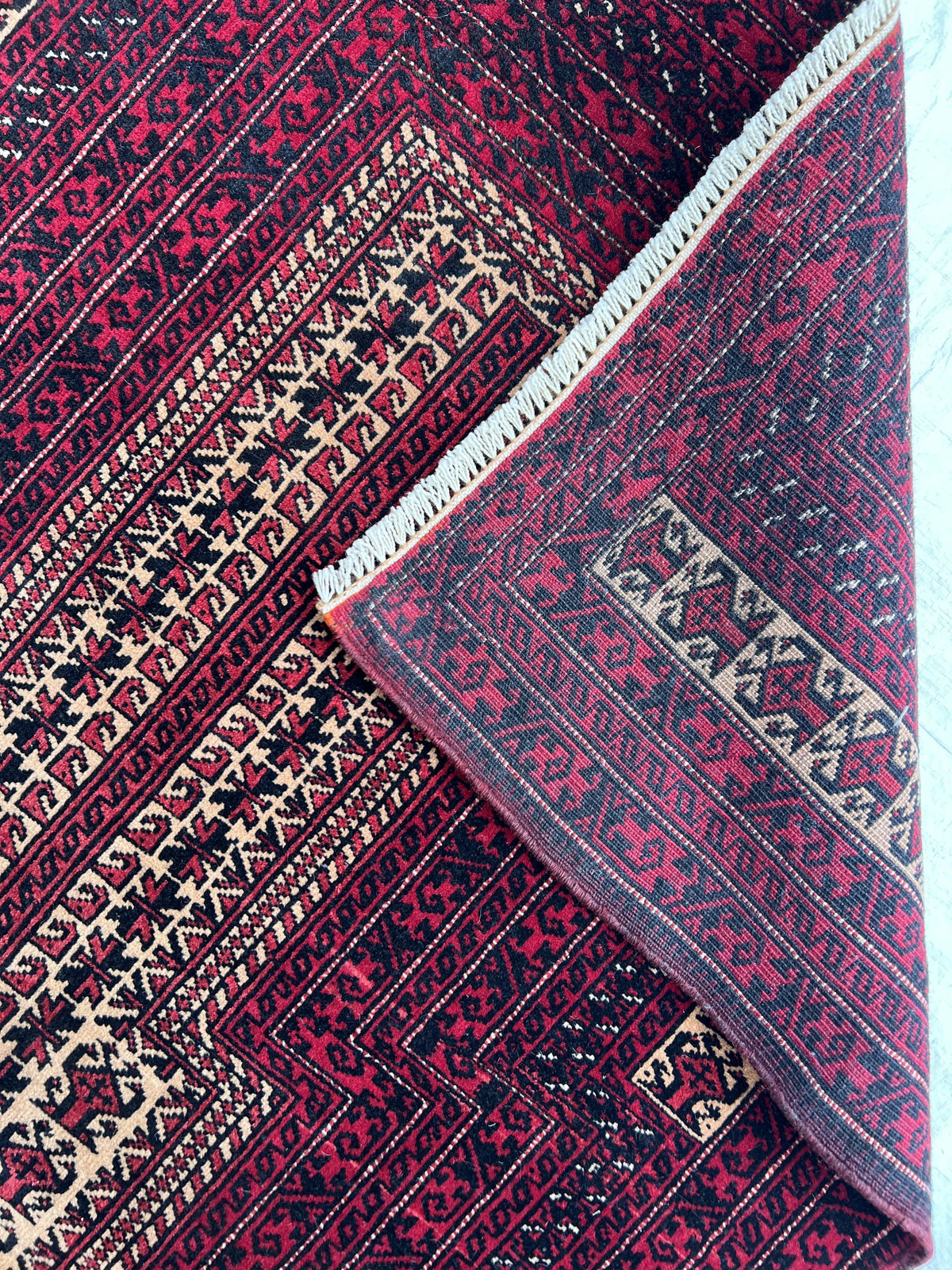 Baluch Prayer Rug 3x5 | Burgundy, Red & Ivory | Hand-Knotted Wool