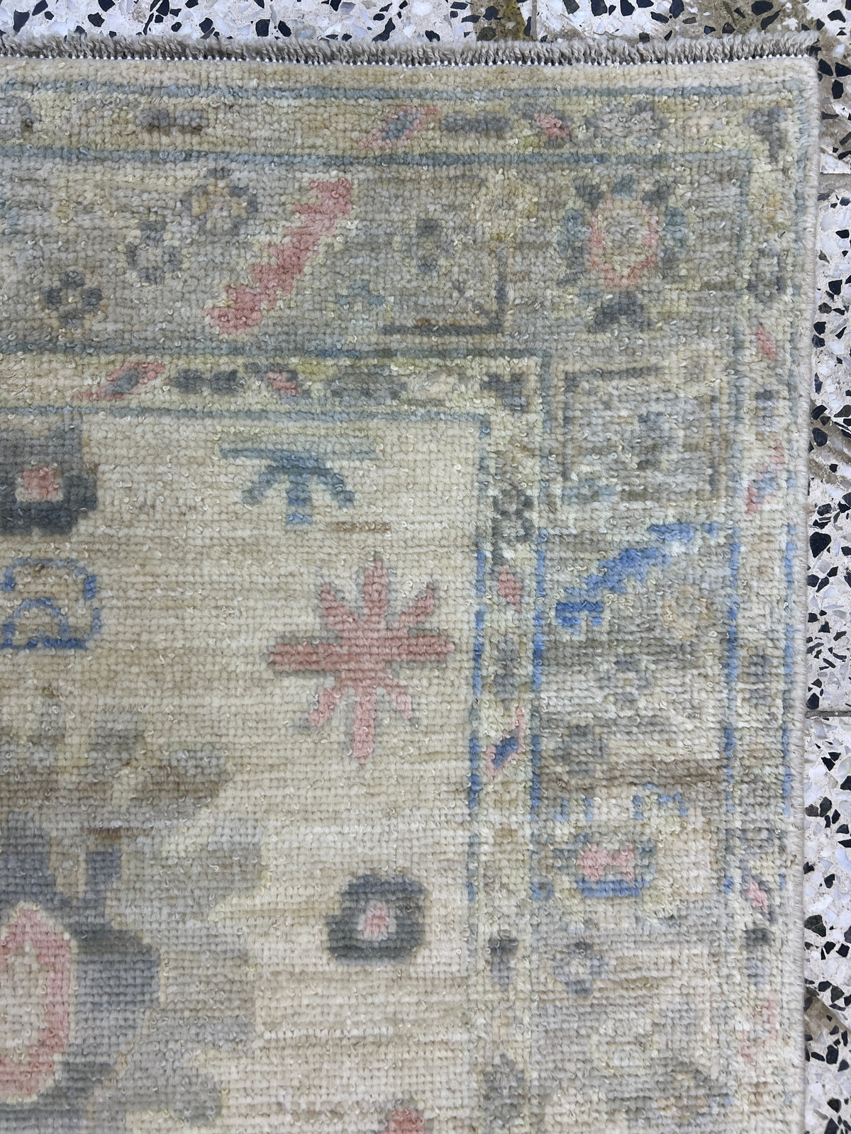 Oushak Runner 3x12 | Ivory, Gray & Beige | Hand-Knotted Wool
