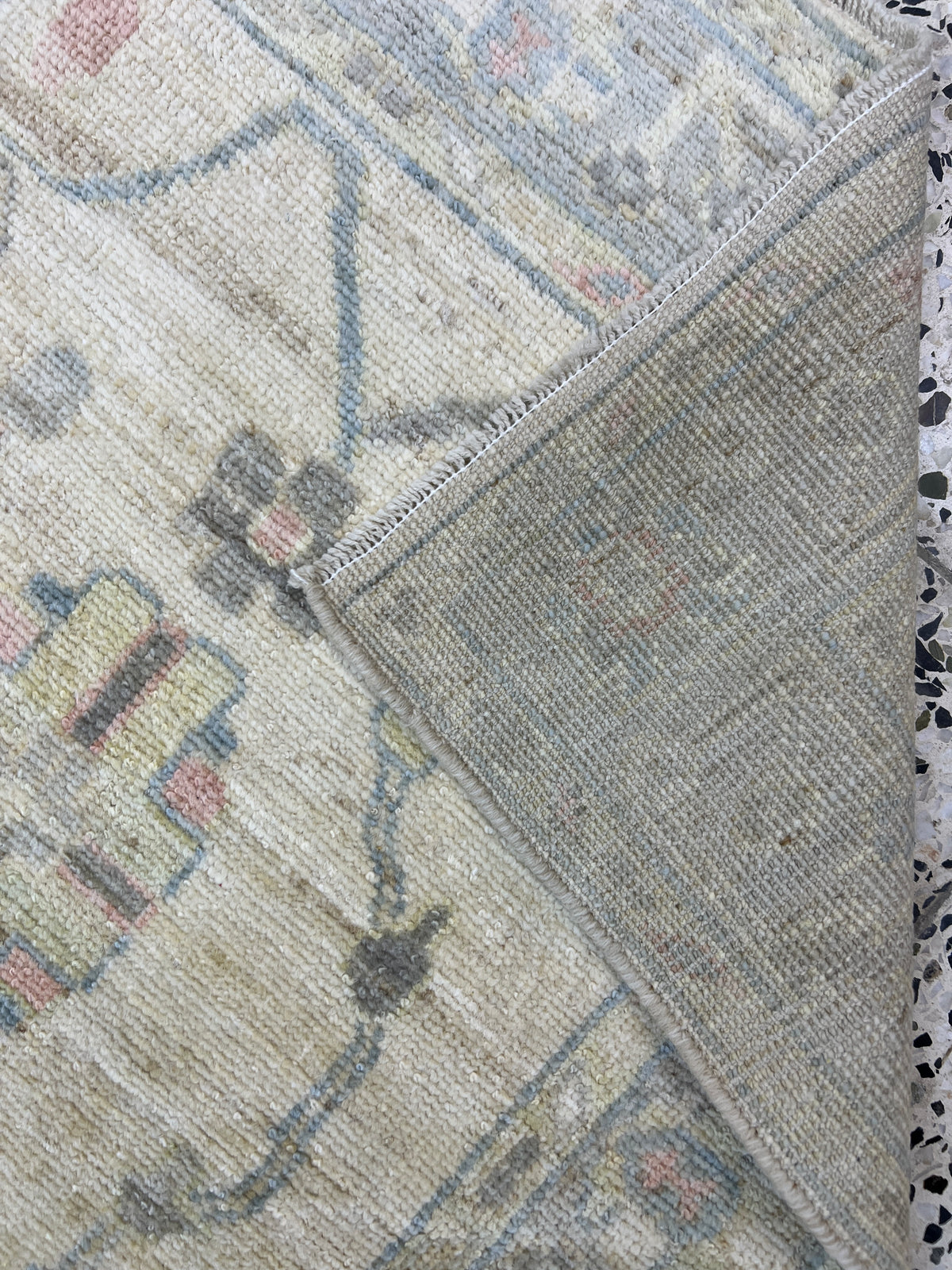 Oushak Runner 3x12 | Ivory, Gray & Beige | Hand-Knotted Wool