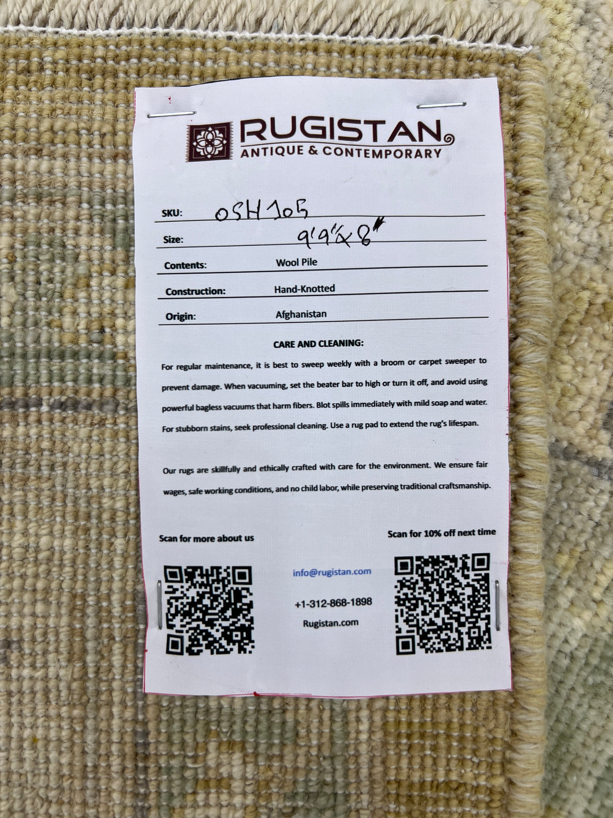 Oushak Rug 8x10 | Gold, Ivory & Gray | Hand-Knotted Wool