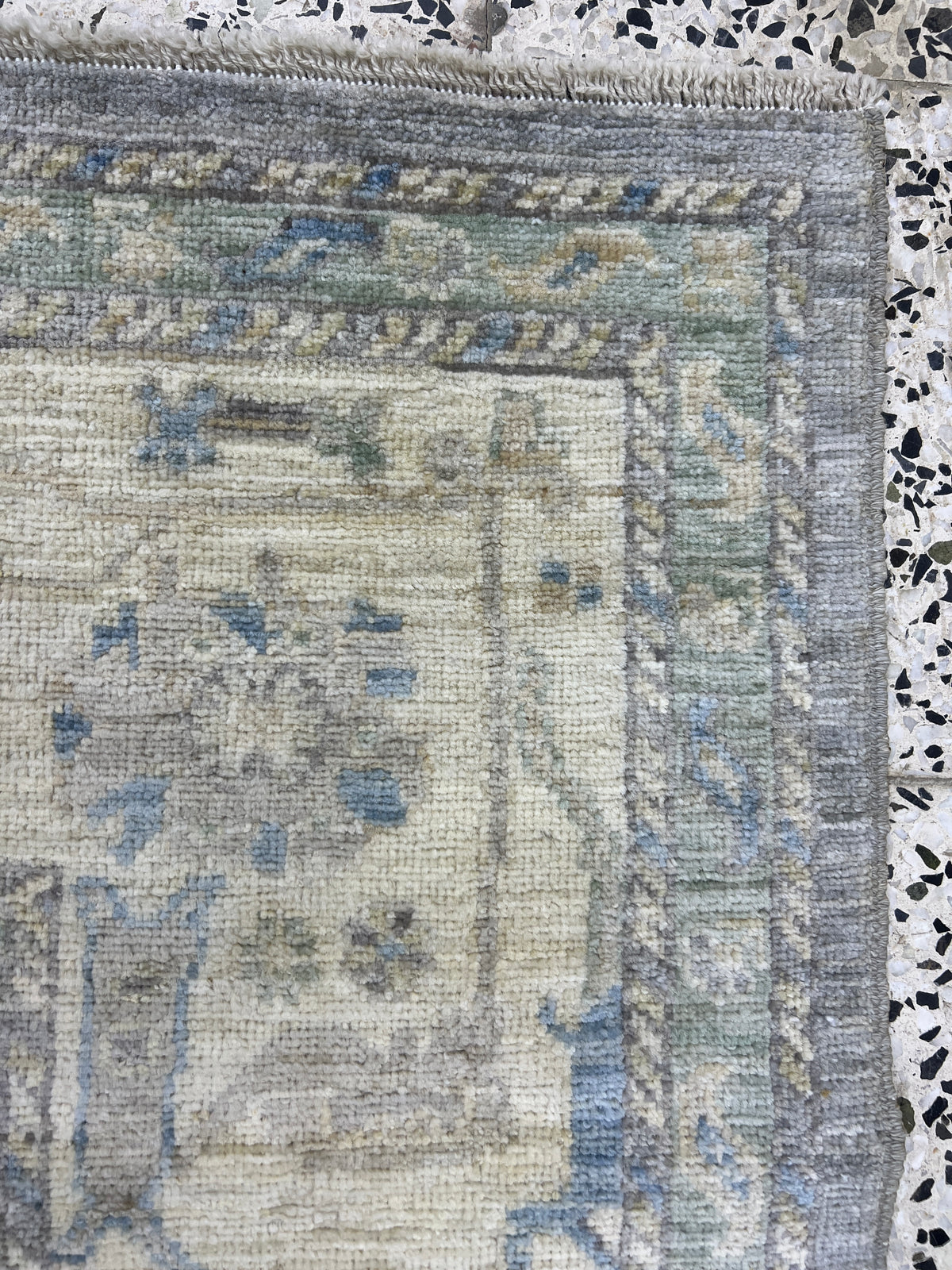 Oushak Rug 8x10 | Gray, Blue & Ivory | Hand-Knotted Wool