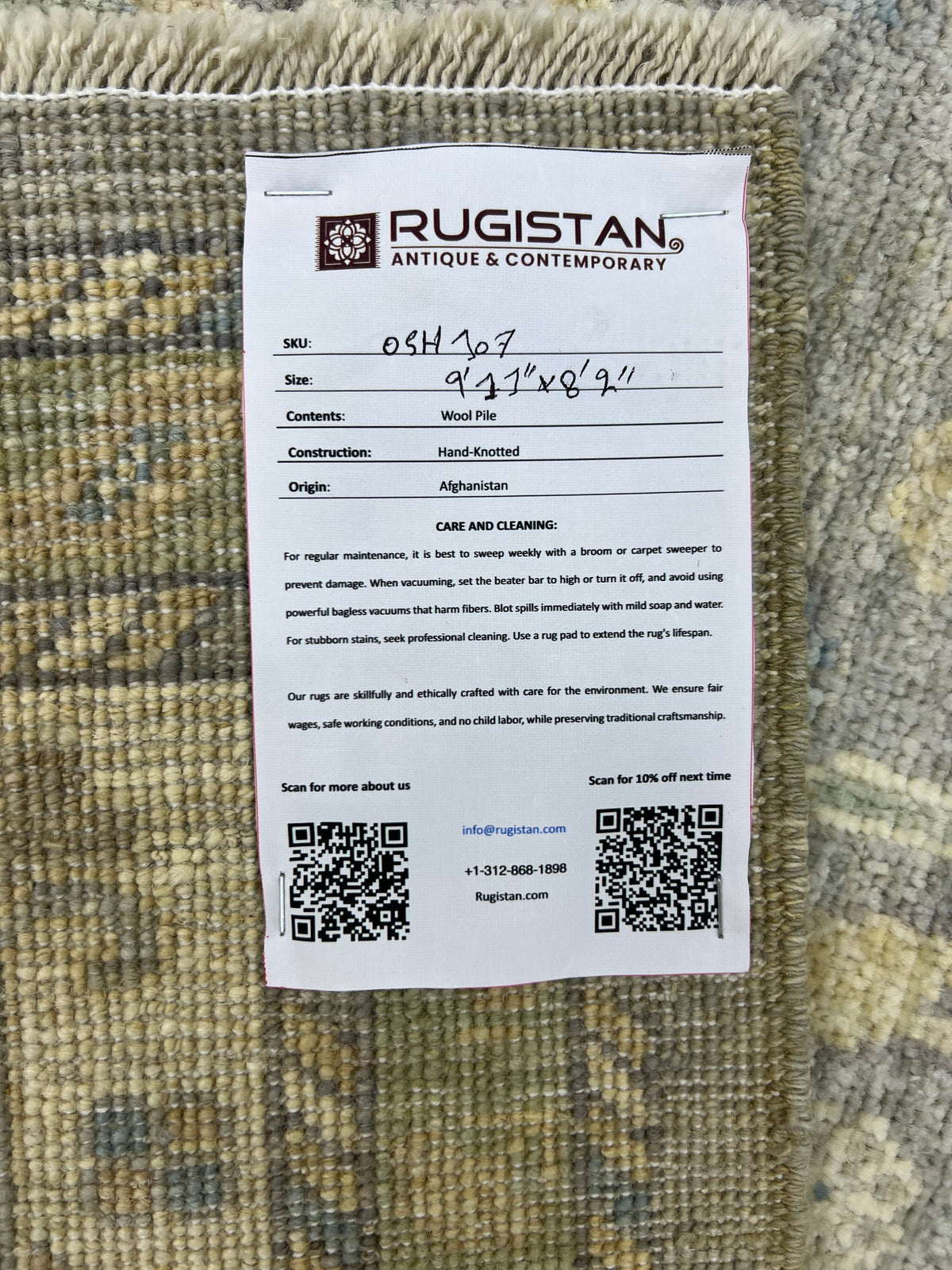 Oushak Rug 8x10 | Gray, Blue & Ivory | Hand-Knotted Wool