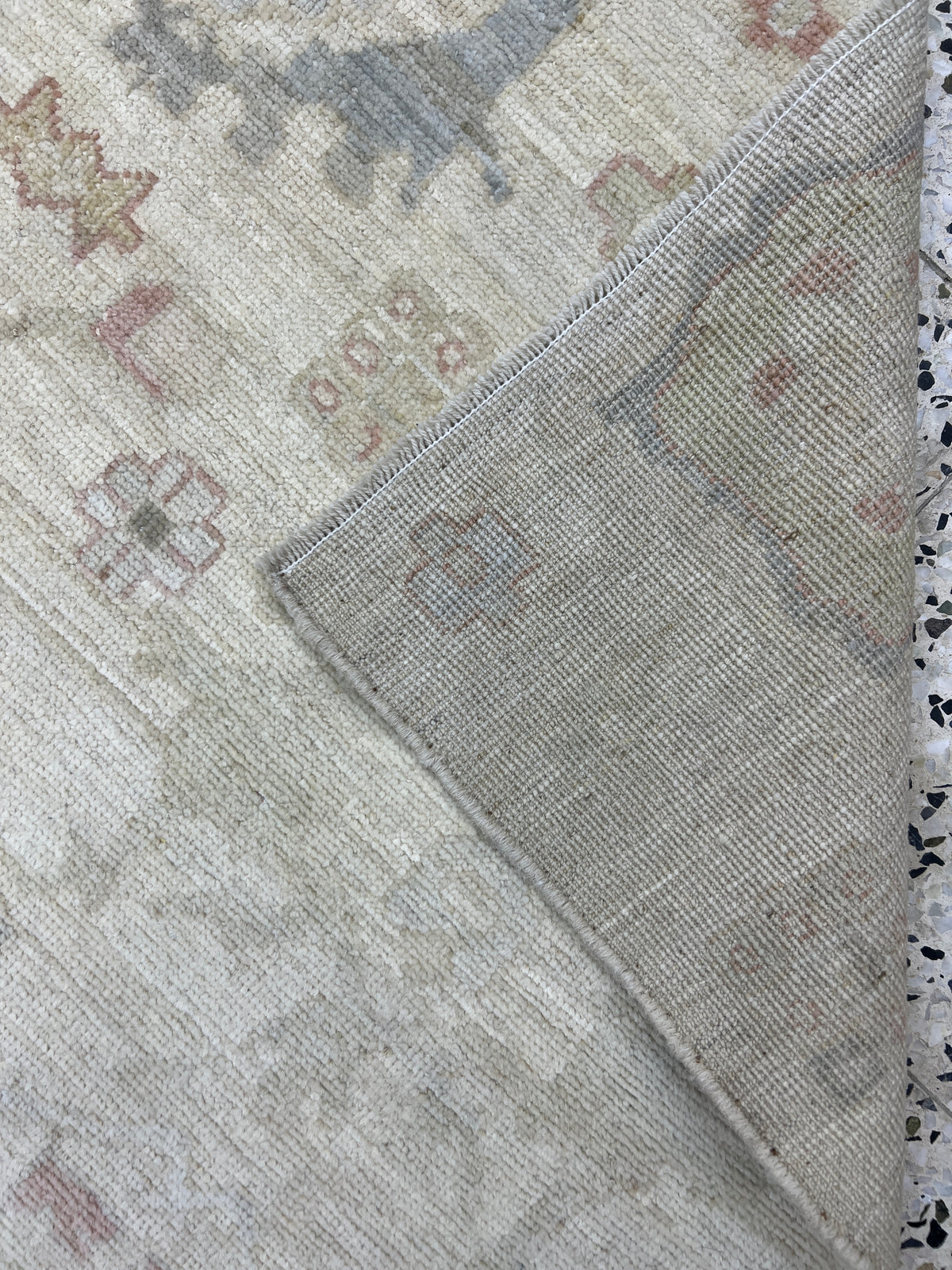 Oushak Rug 9x12 | Ivory, Beige & Sage | Hand-Knotted Wool