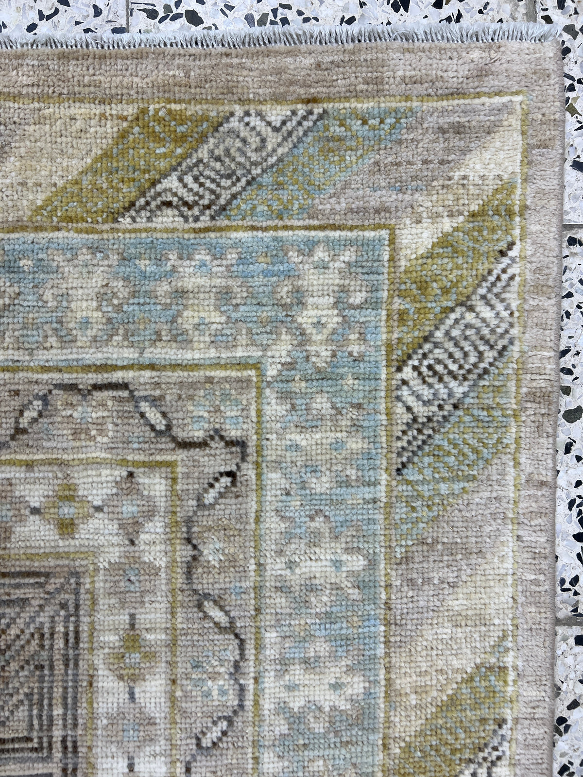 Khotan Rug 8x10 | Taupe, Light Blue & Ivory | Hand-Knotted Wool