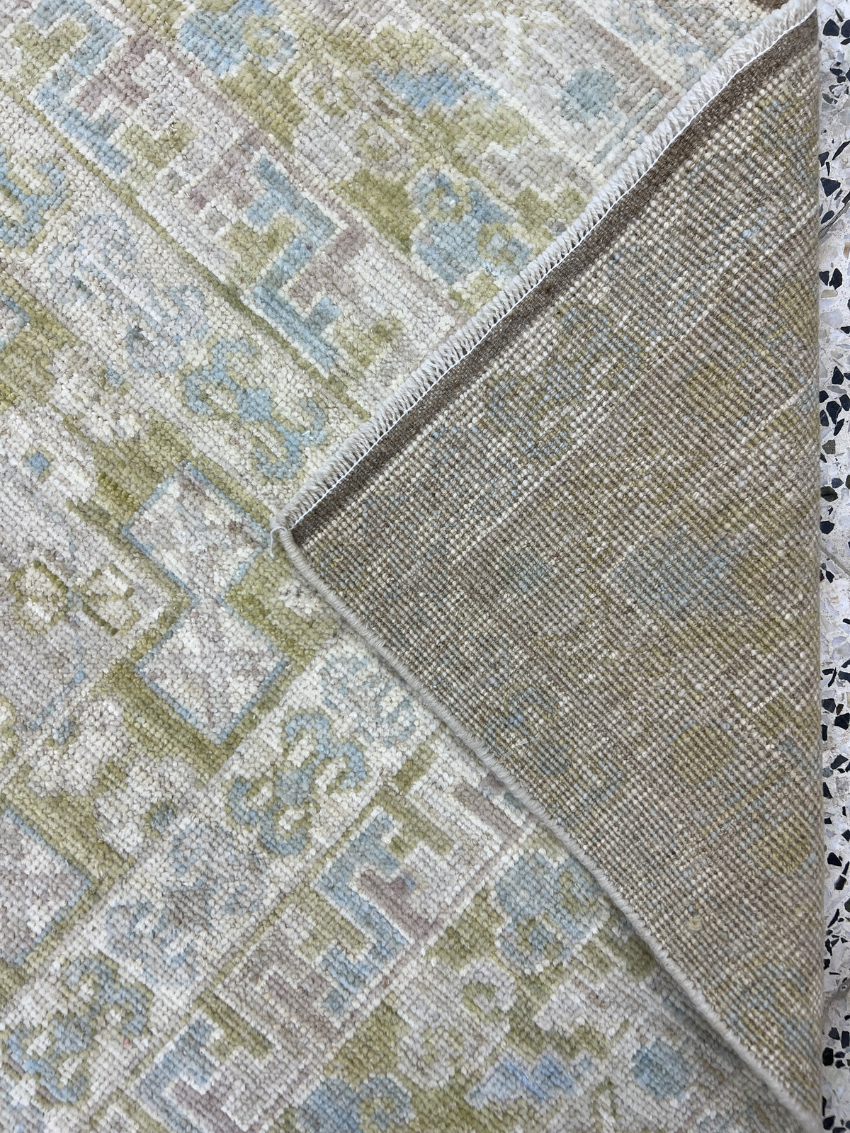 Khotan Rug 9x12 | Ivory, Olive & Gray | Hand-Knotted Wool