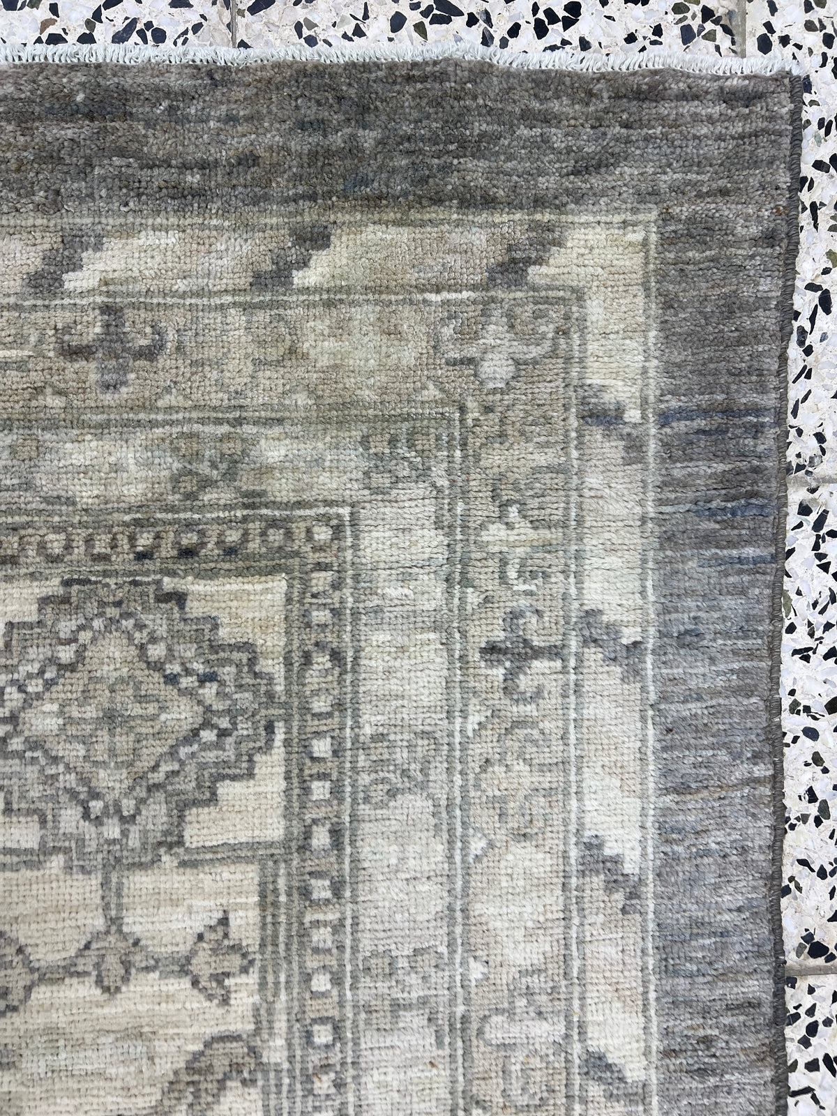 Oushak Rug 12x15 | Gray, Ivory & Charcoal | Hand-Knotted Wool
