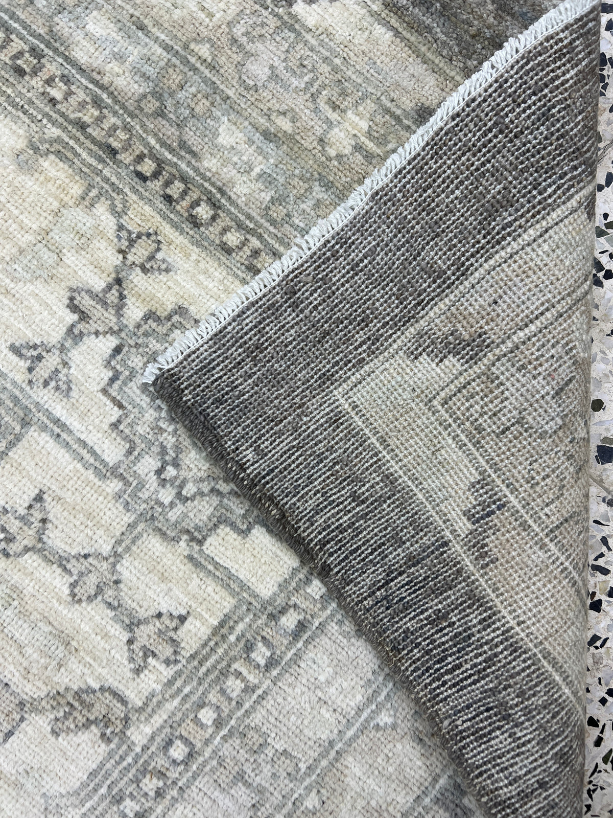 Oushak Rug 12x15 | Gray, Ivory & Charcoal | Hand-Knotted Wool