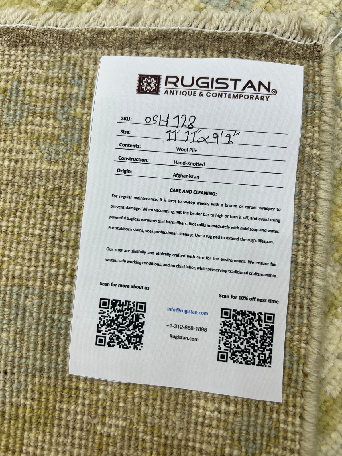 Khotan Rug 9x12 | Ivory, Olive & Gray | Hand-Knotted Wool