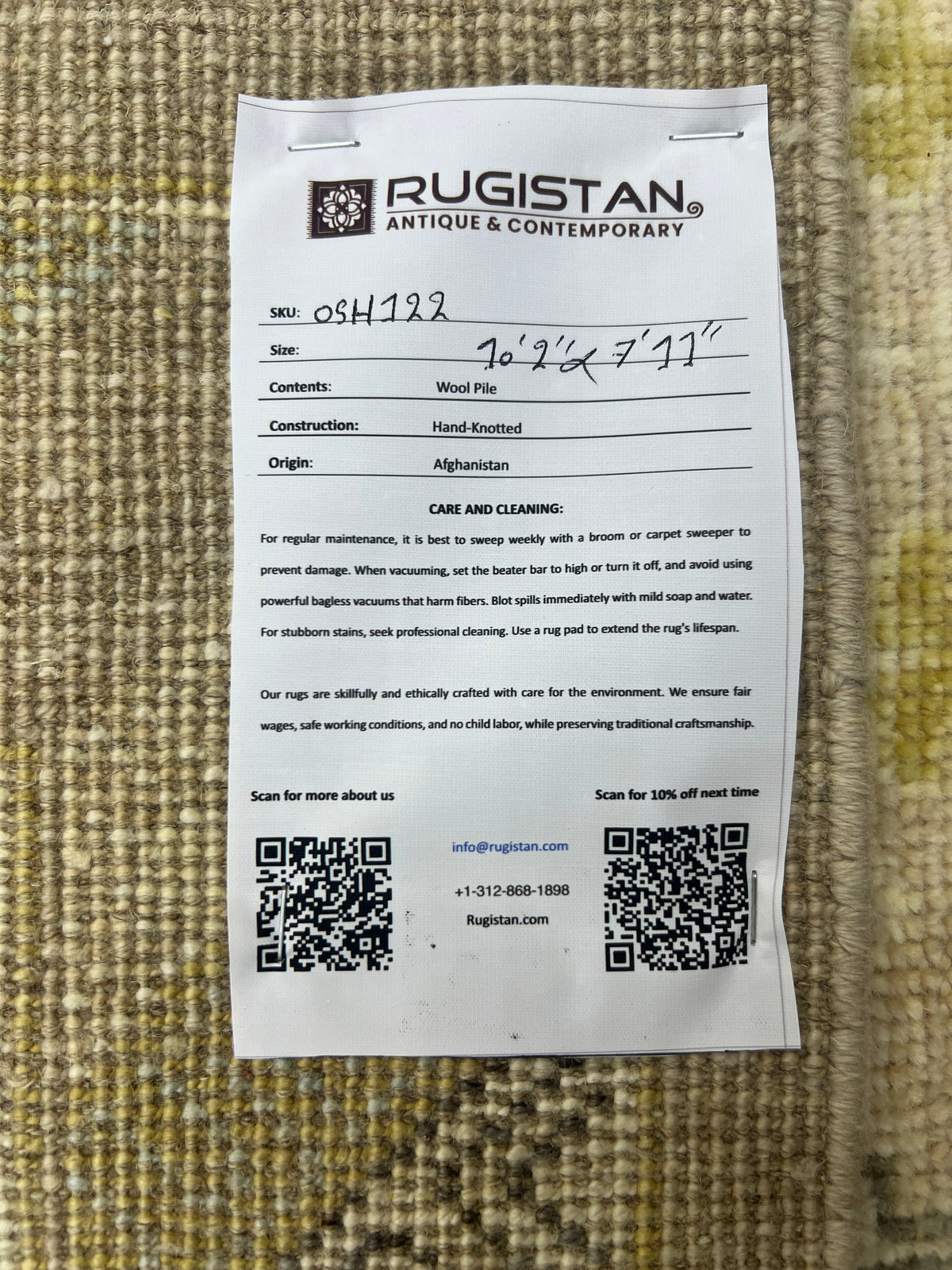 Khotan Rug 8x10 | Taupe, Light Blue & Ivory | Hand-Knotted Wool
