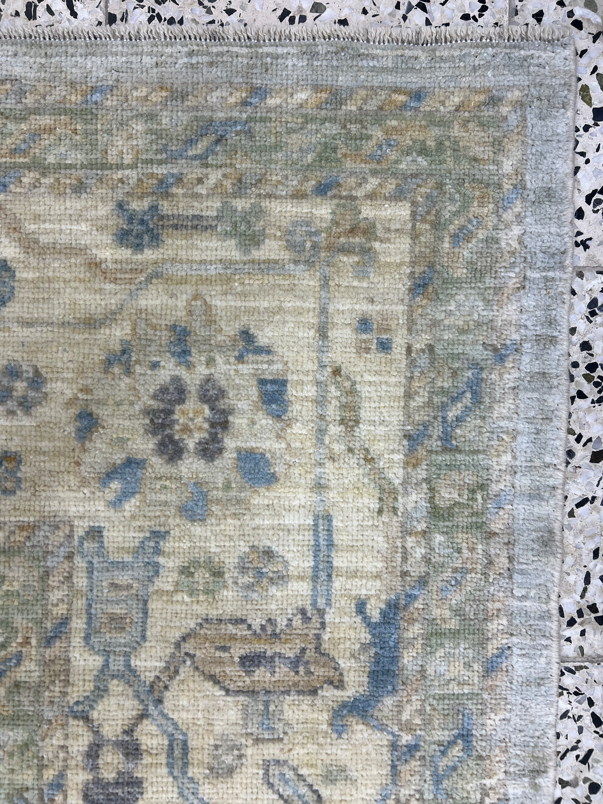 Oushak Rug 8x10 | Light Blue, Gray & Ivory | Hand-Knotted Wool