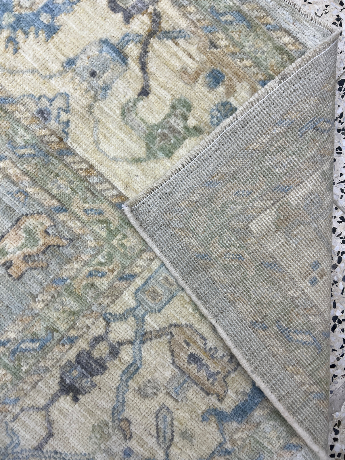 Oushak Rug 8x10 | Light Blue, Gray & Ivory | Hand-Knotted Wool