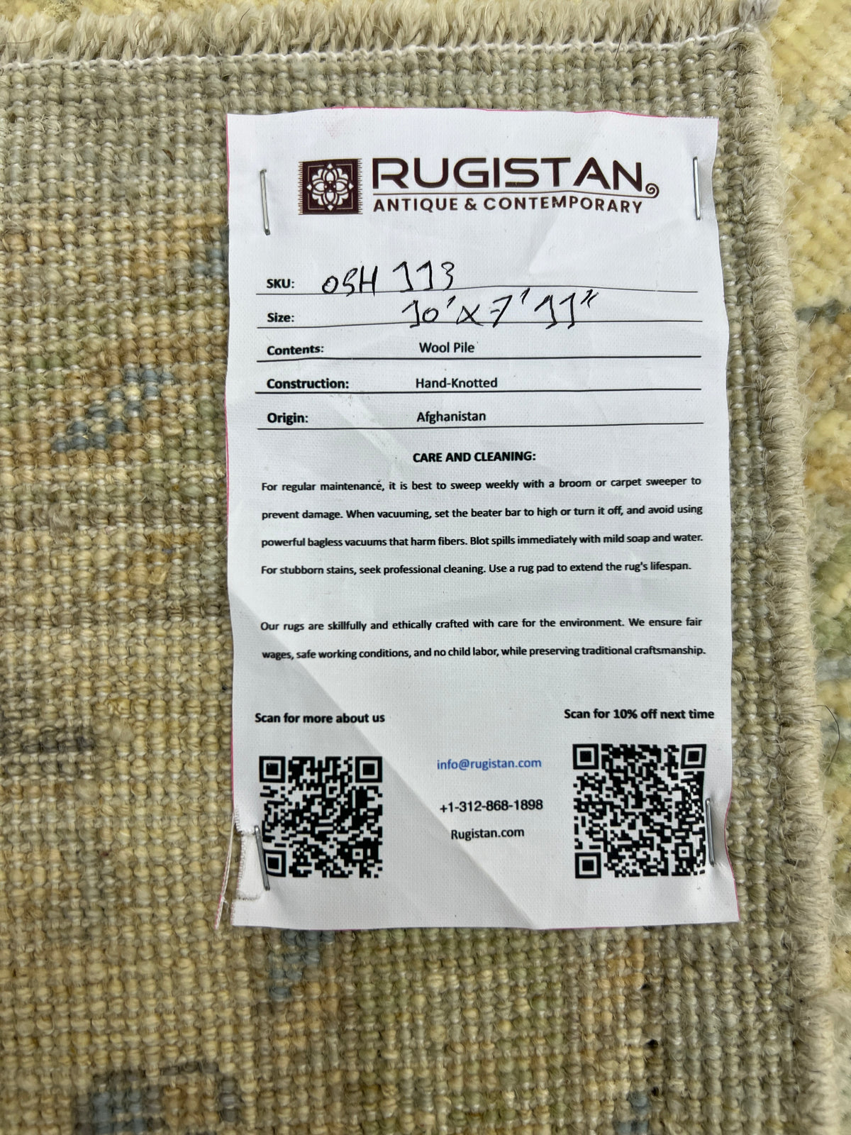 Oushak Rug 8x10 | Light Blue, Gray & Ivory | Hand-Knotted Wool