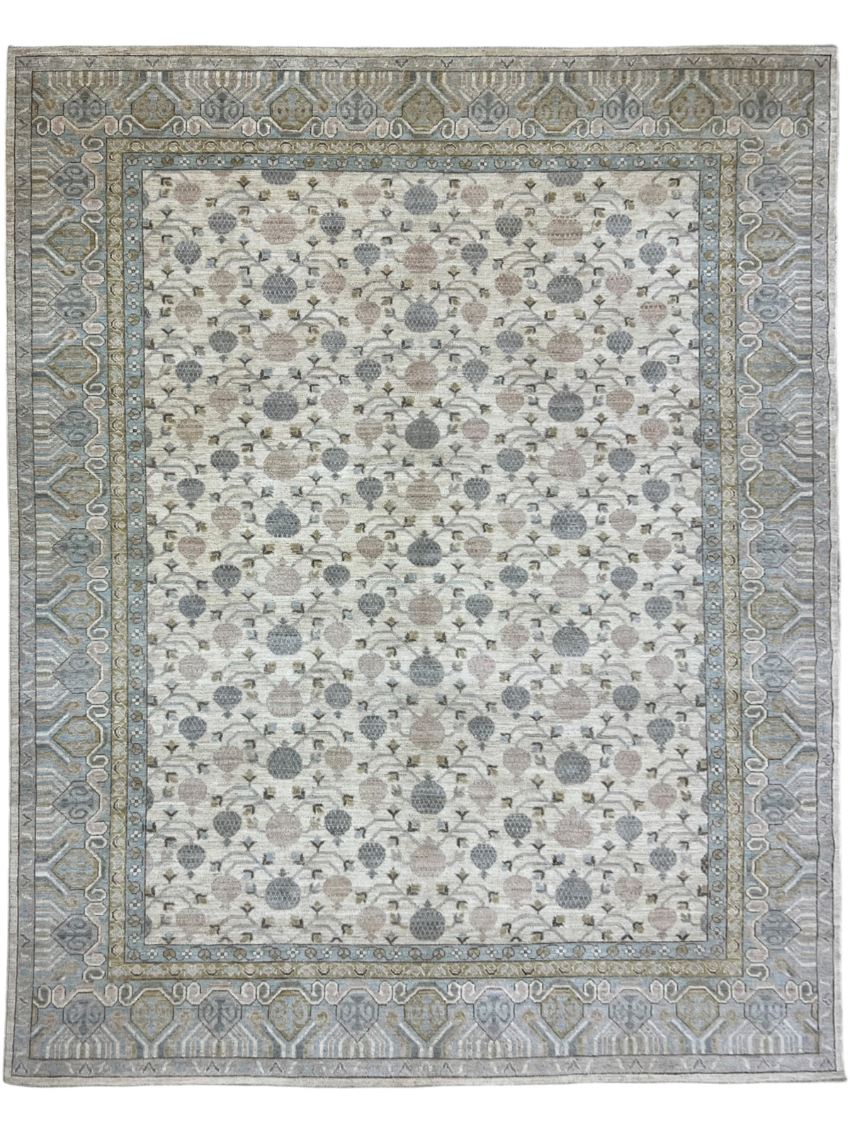 Khotan Rug 9x12 | Ivory, Gray & Taupe | Hand-Knotted Wool