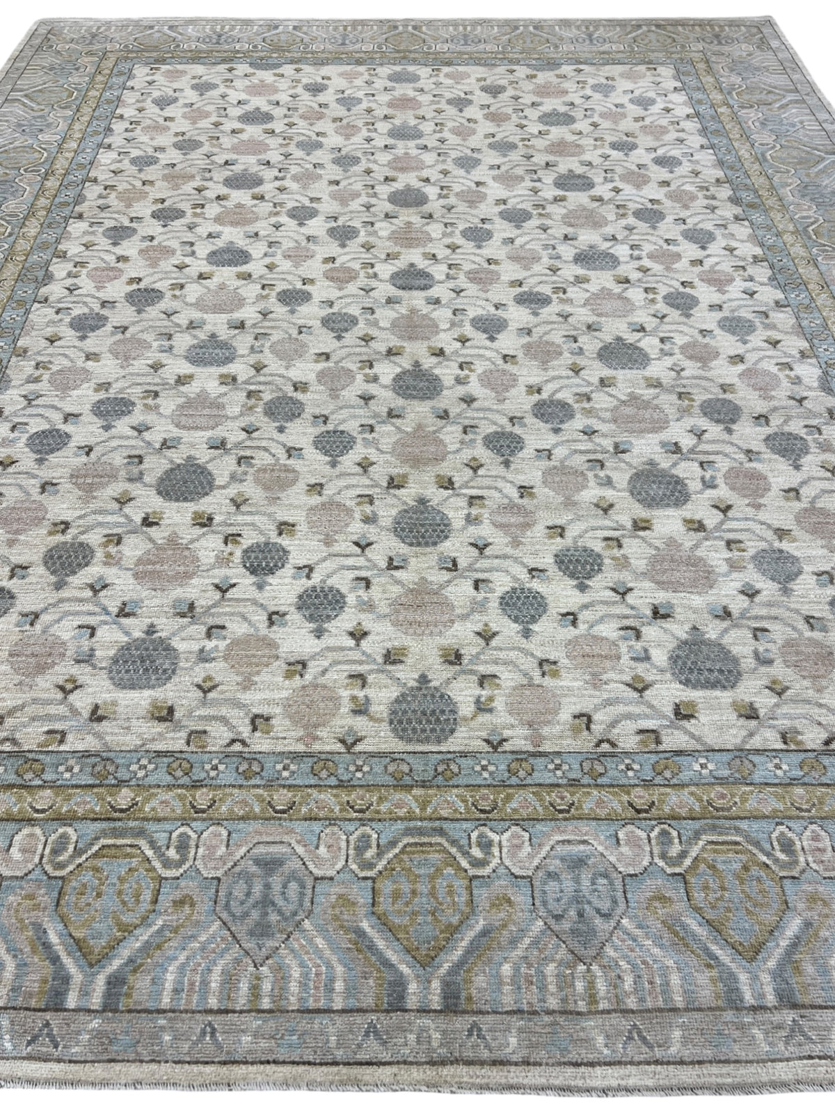 Khotan Rug 9x12 | Ivory, Gray & Taupe | Hand-Knotted Wool