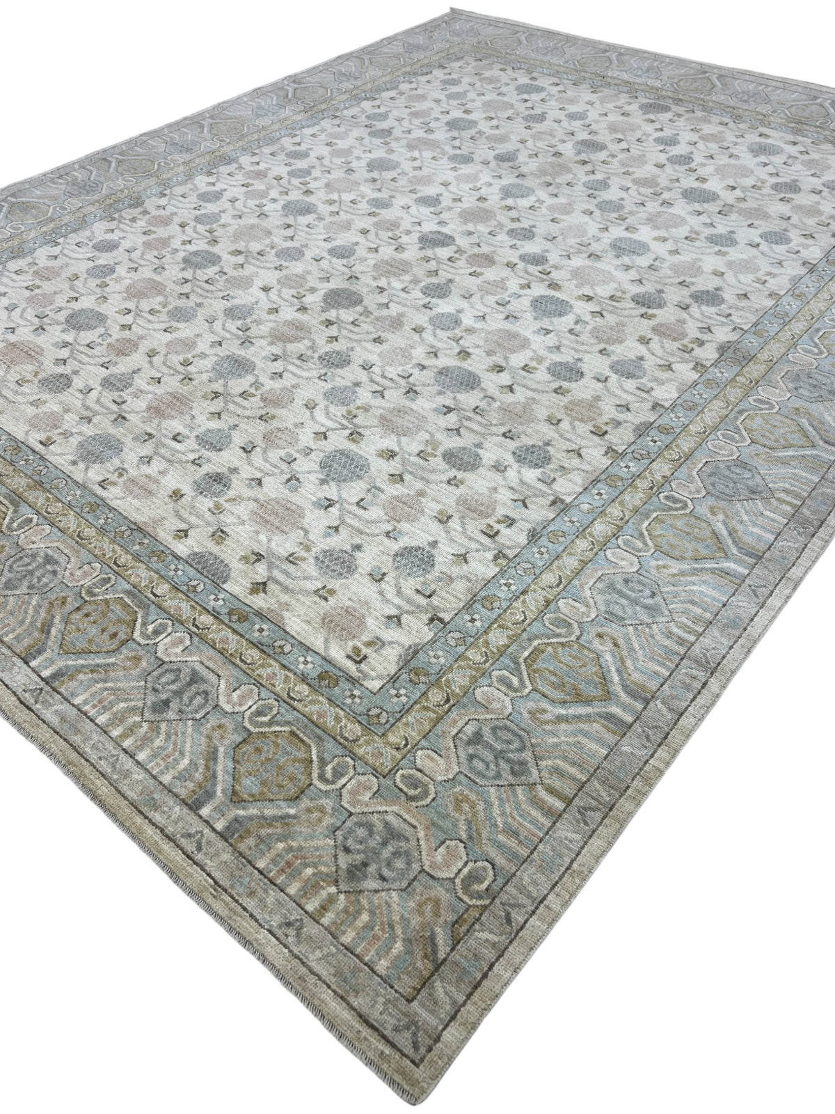 Khotan Rug 9x12 | Ivory, Gray & Taupe | Hand-Knotted Wool