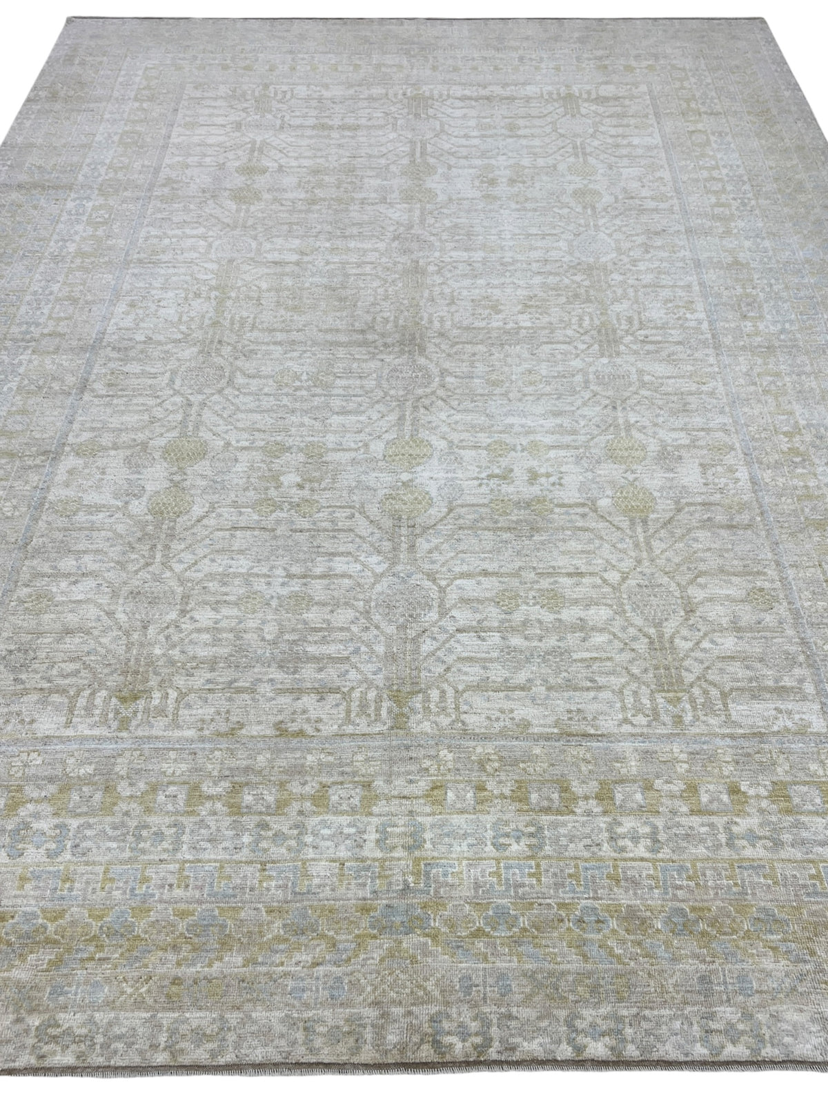 Oushak Rug 10x14 | Sage, Gray & Ivory | Hand-Knotted Wool