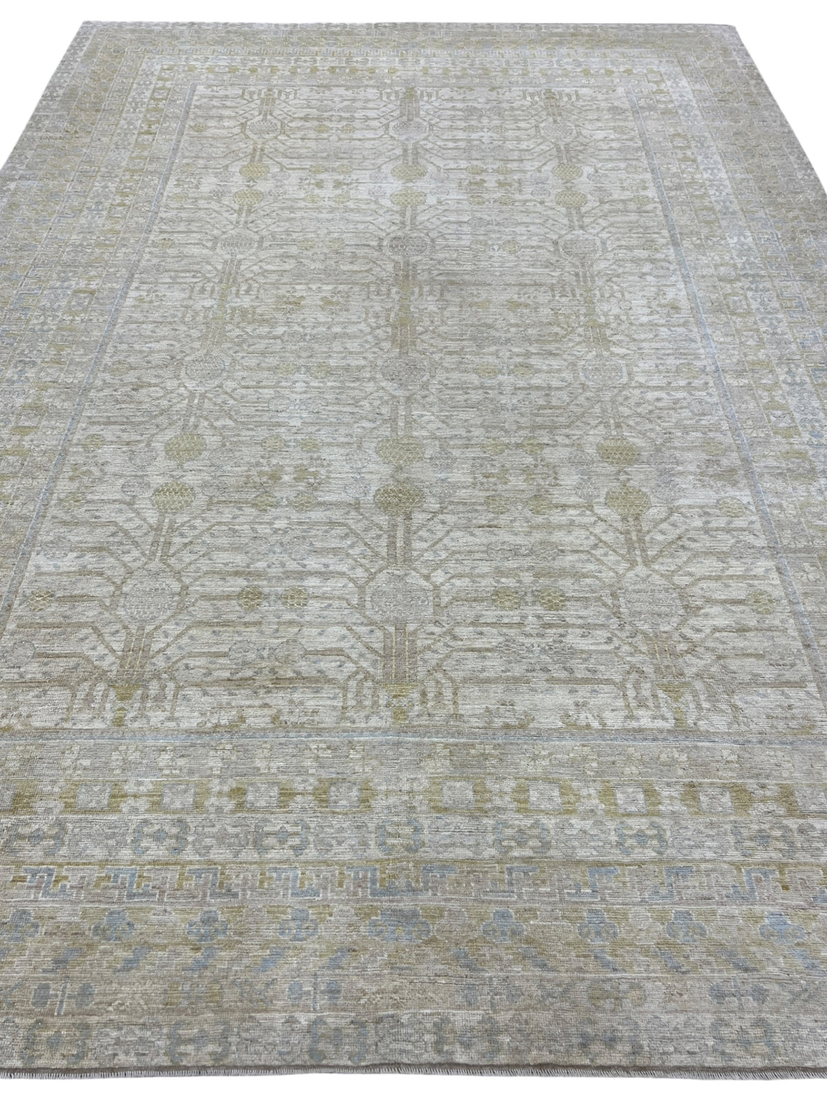 Oushak Rug 10x14 | Sage, Gray & Ivory | Hand-Knotted Wool