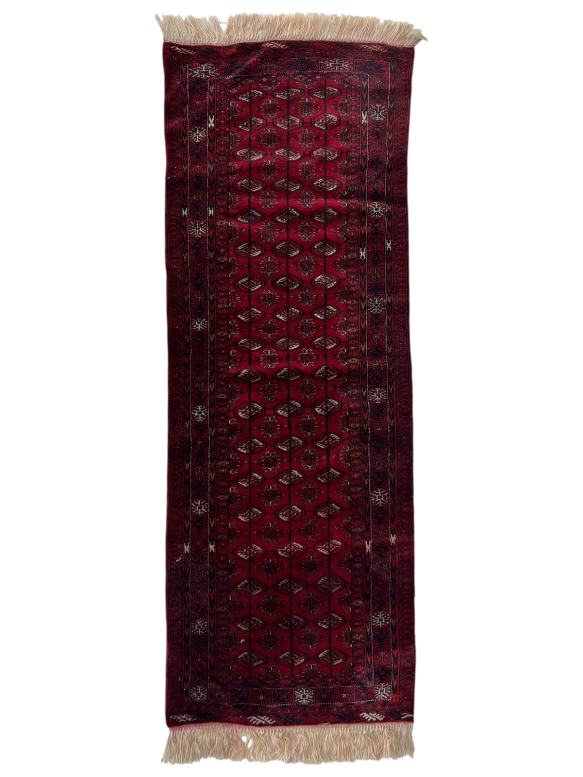 Turkmen Runner 2x6 | Red & Navy | Hand-Knotted Wool