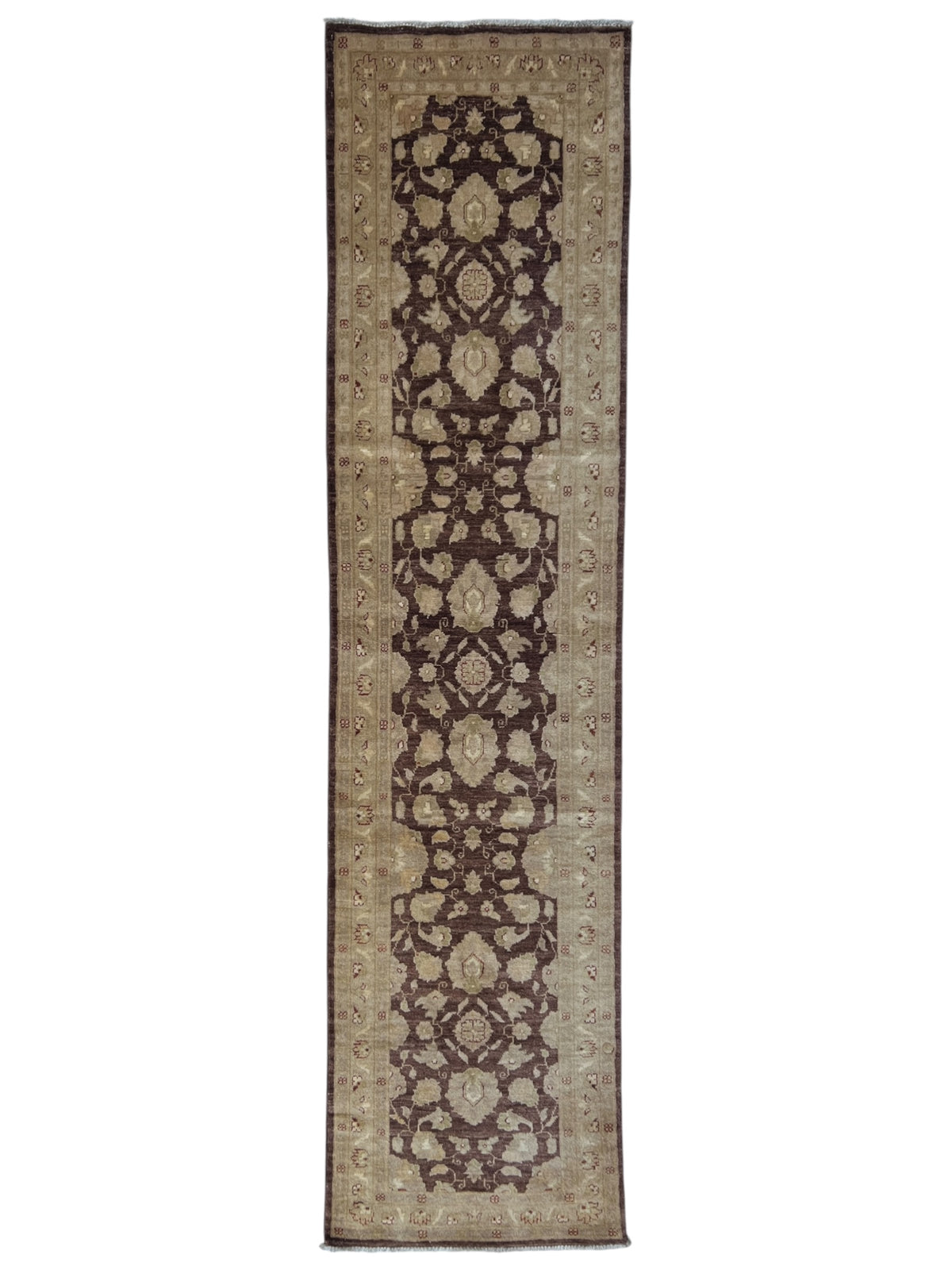 Chobi Ziegler Runner 2x10 | Beige, Brown & Tan | Hand-Knotted Wool