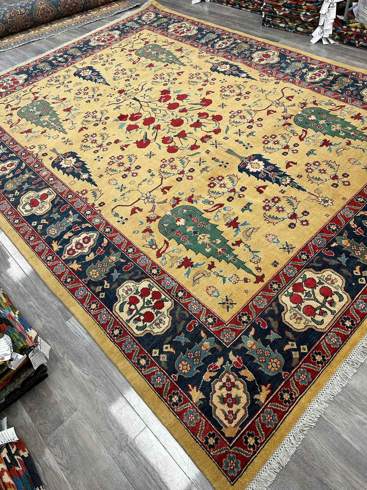 Afghan Kazak Rug 9' x 12', Hand-Knotted Wool, Tree of Life, view 7