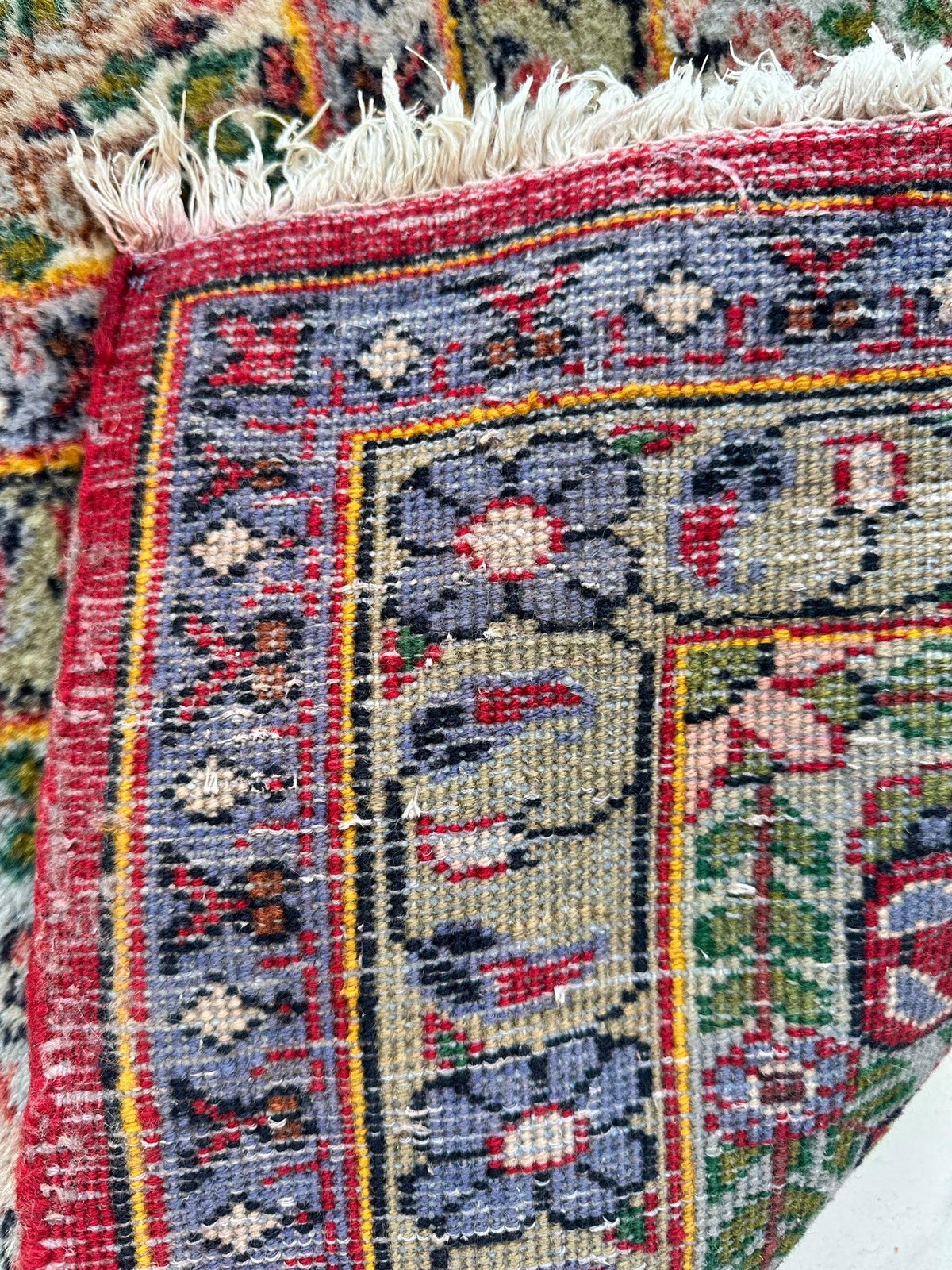 Vintage Persian Senneh Rug 6'1" x 9'4", Hand-Knotted Wool, Orange, view 8