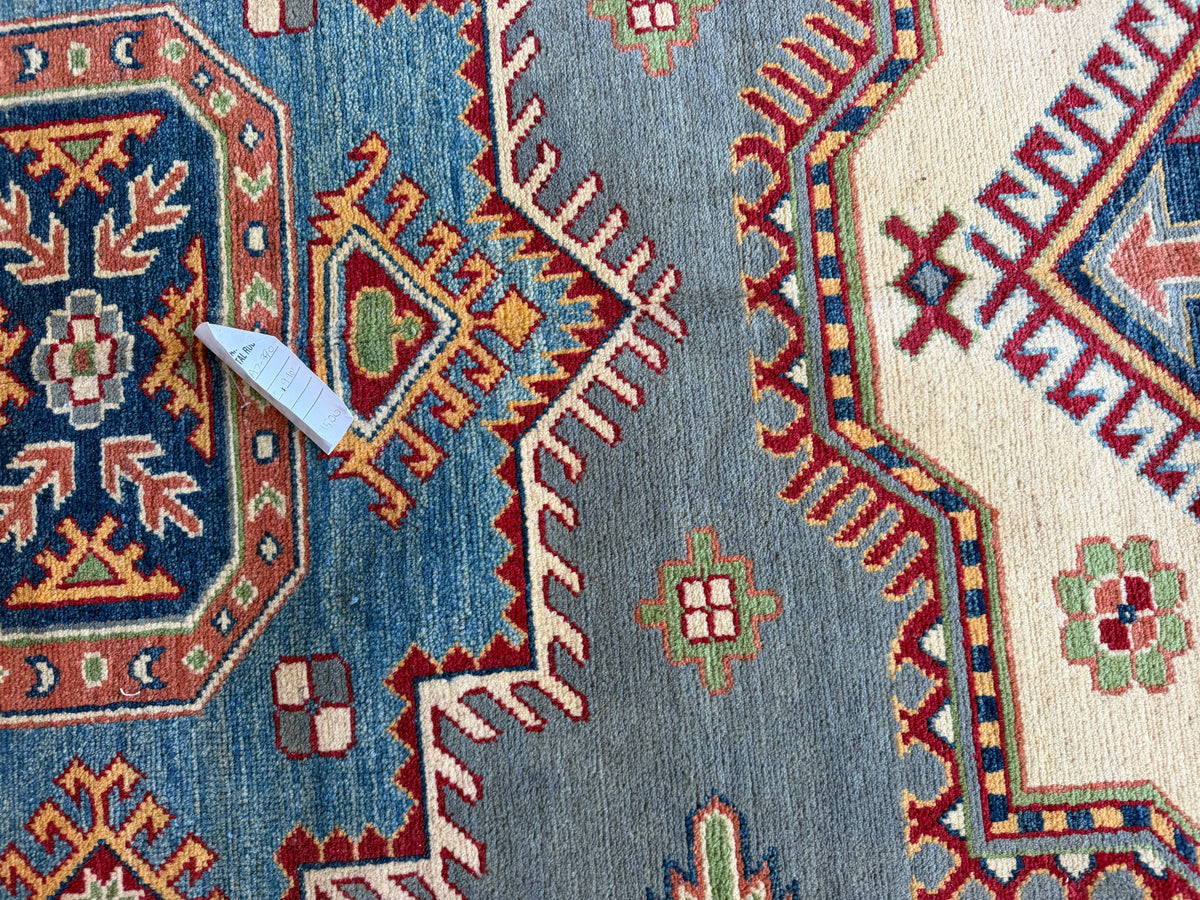 Hand-Knotted Afghani Kazak Wool Rug – 8’2″  x  9’10″