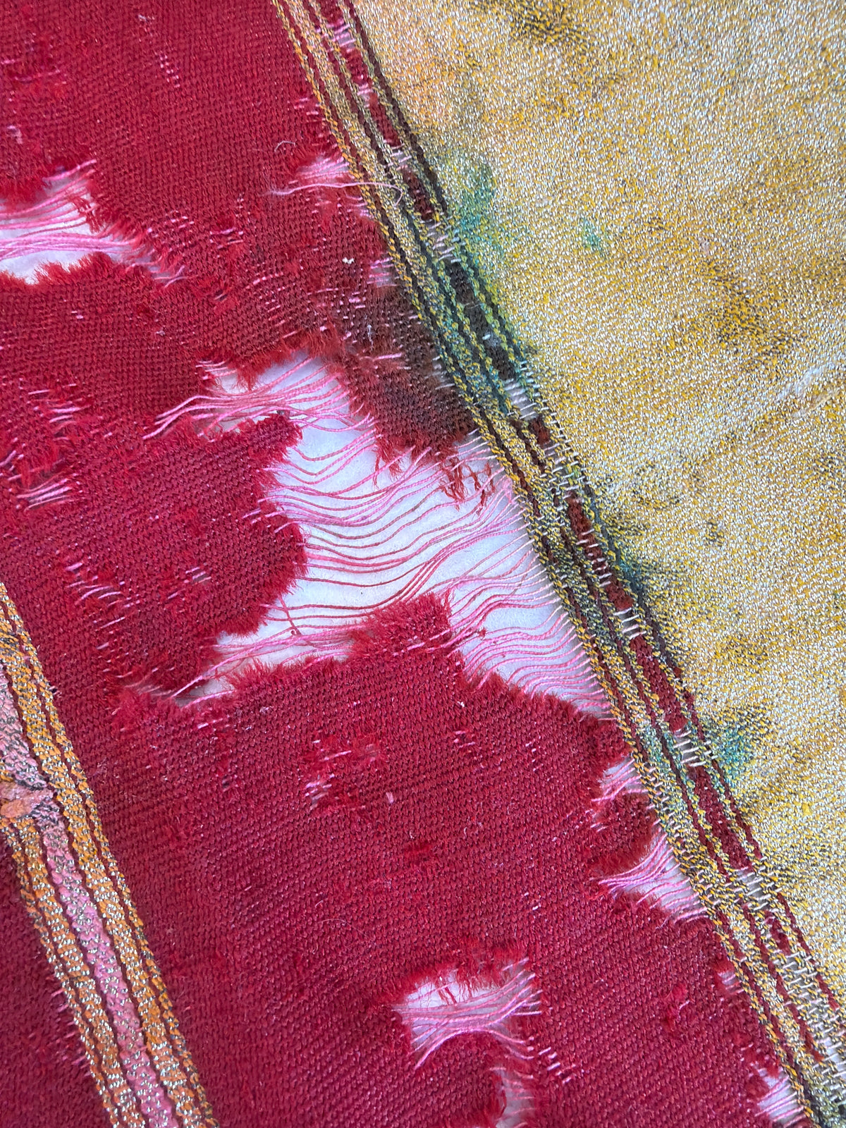 Antique 1850 Ottoman Silk Ceremonial Textile – Handwoven Anatolian Flatweave Panel, view 5
