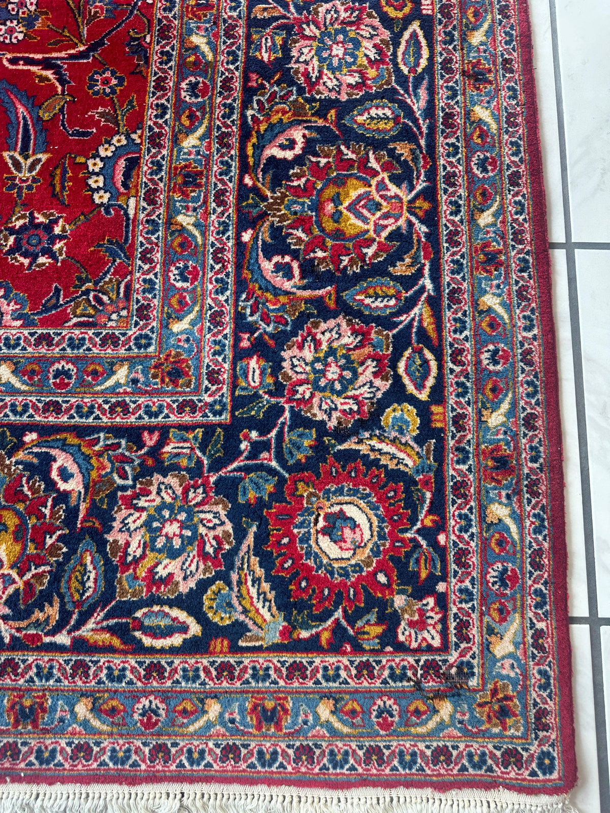 Incredible Persian Kashan All Over Wool Rug 10’2” x 14’, view 17