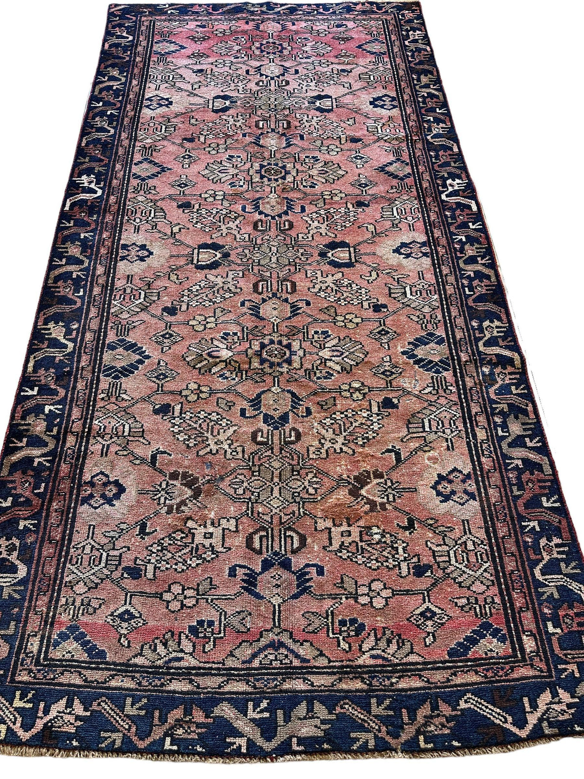 Vintage Persian Lilihan Rug 4'5" x 9'3", Hand-Knotted Wool, 1930s, view 3