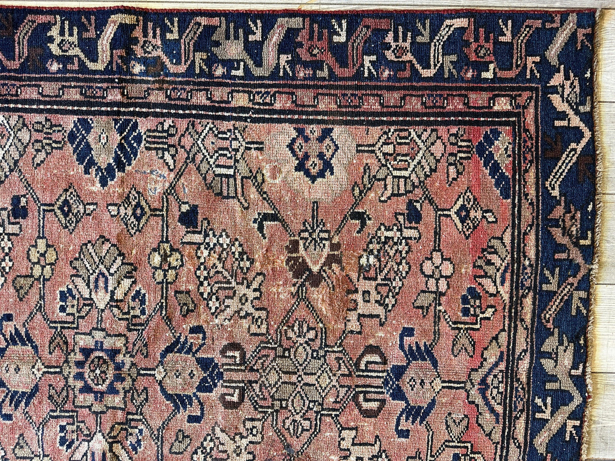 Vintage Persian Lilihan Rug 4'5" x 9'3", Hand-Knotted Wool, 1930s, view 5