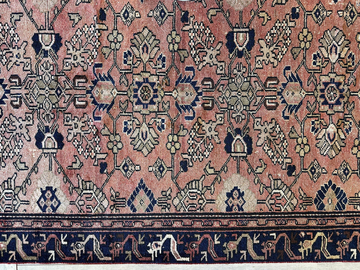Vintage Persian Lilihan Rug 4'5" x 9'3", Hand-Knotted Wool, 1930s, view 8