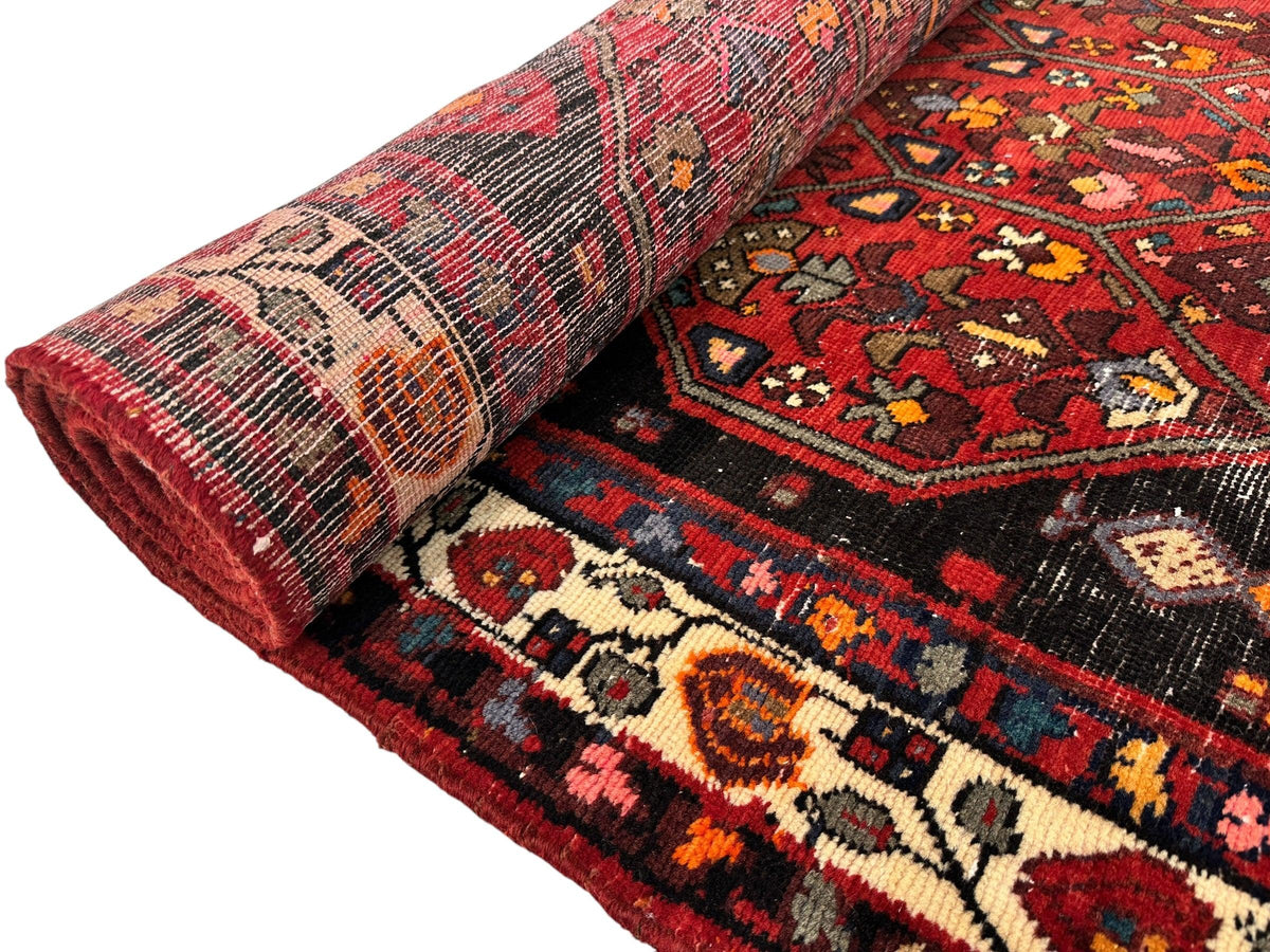 Vintage Persian Hamadan Runner 4'2" x 10'5", Hand-Knotted Wool, 1950s, view 8