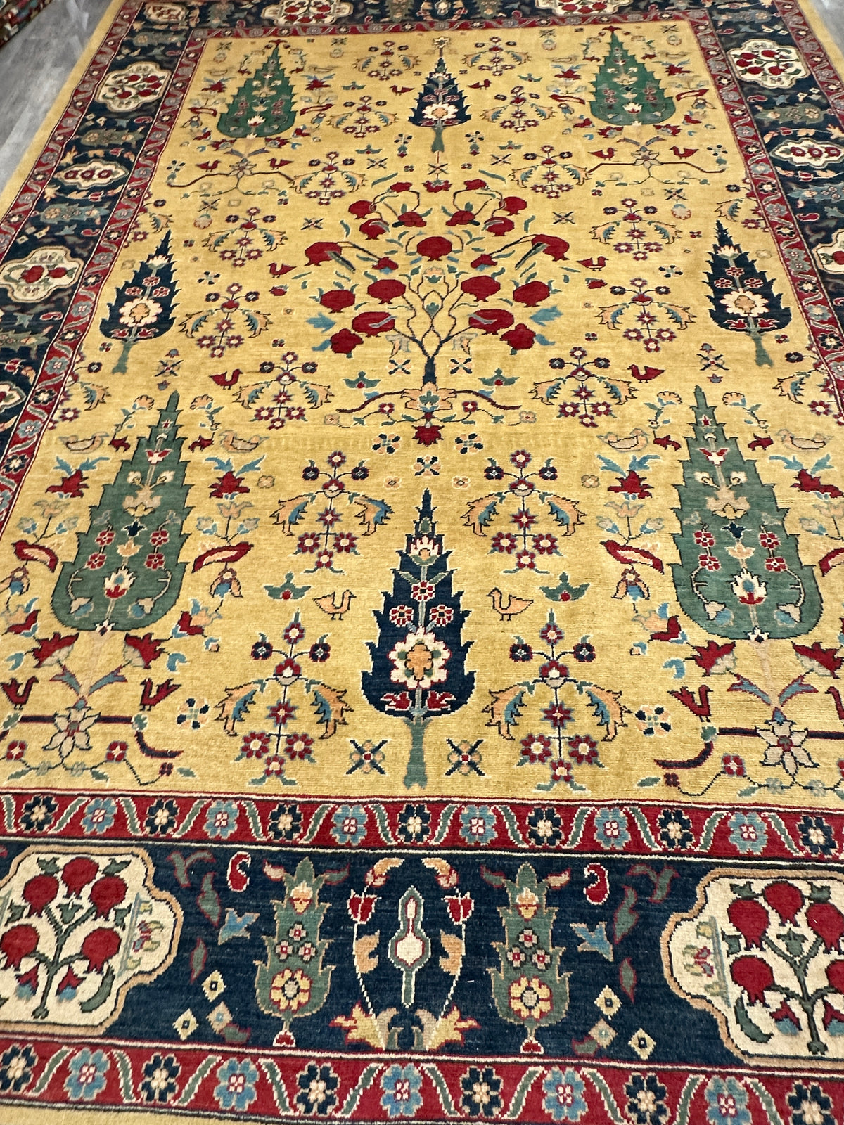 Afghan Kazak Rug 9' x 12', Hand-Knotted Wool, Tree of Life, view 4