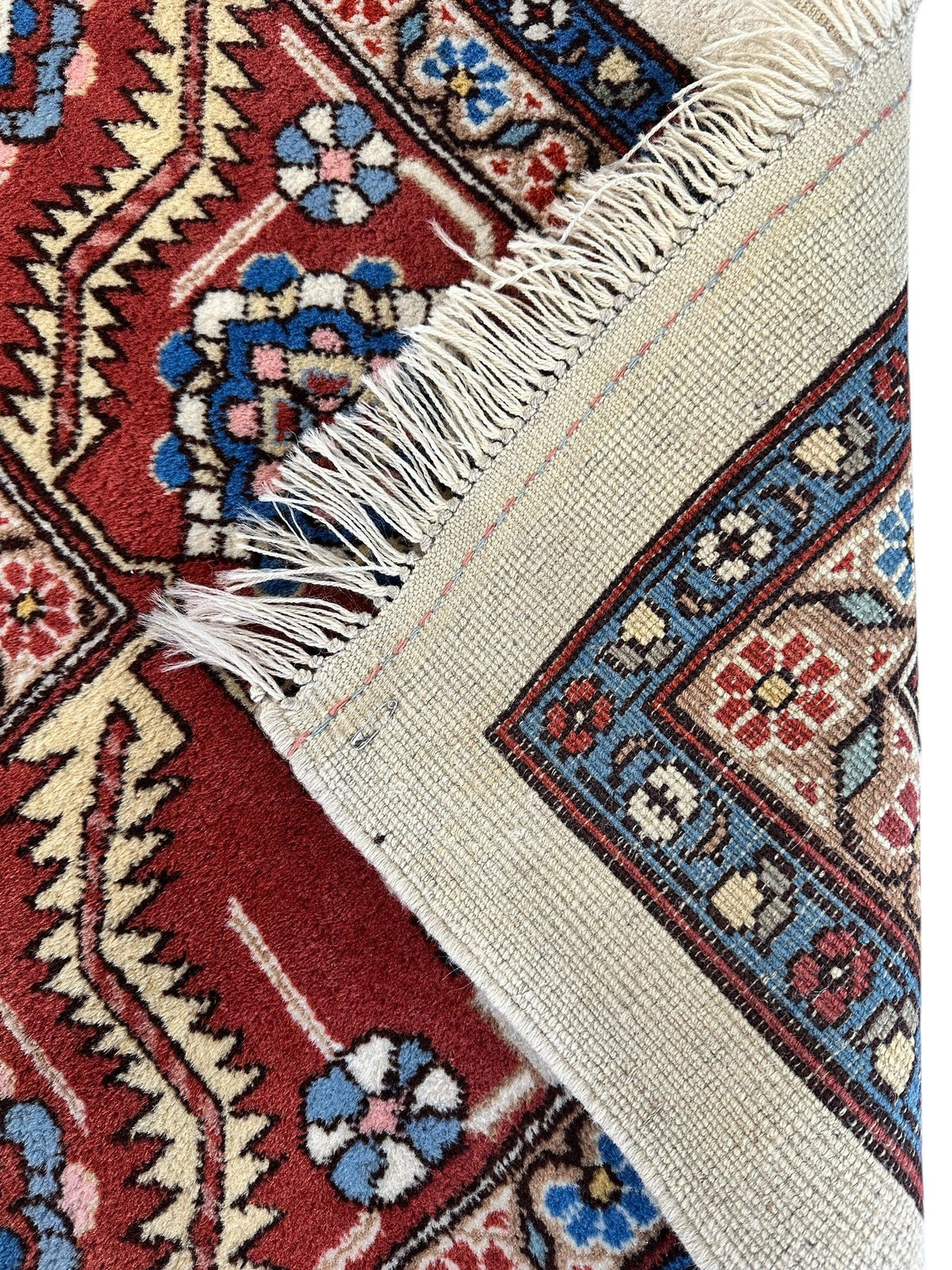 Vintage Afghan Serapi Rug 10'10" x 15'10", Hand-Knotted Wool, Blue, view 12