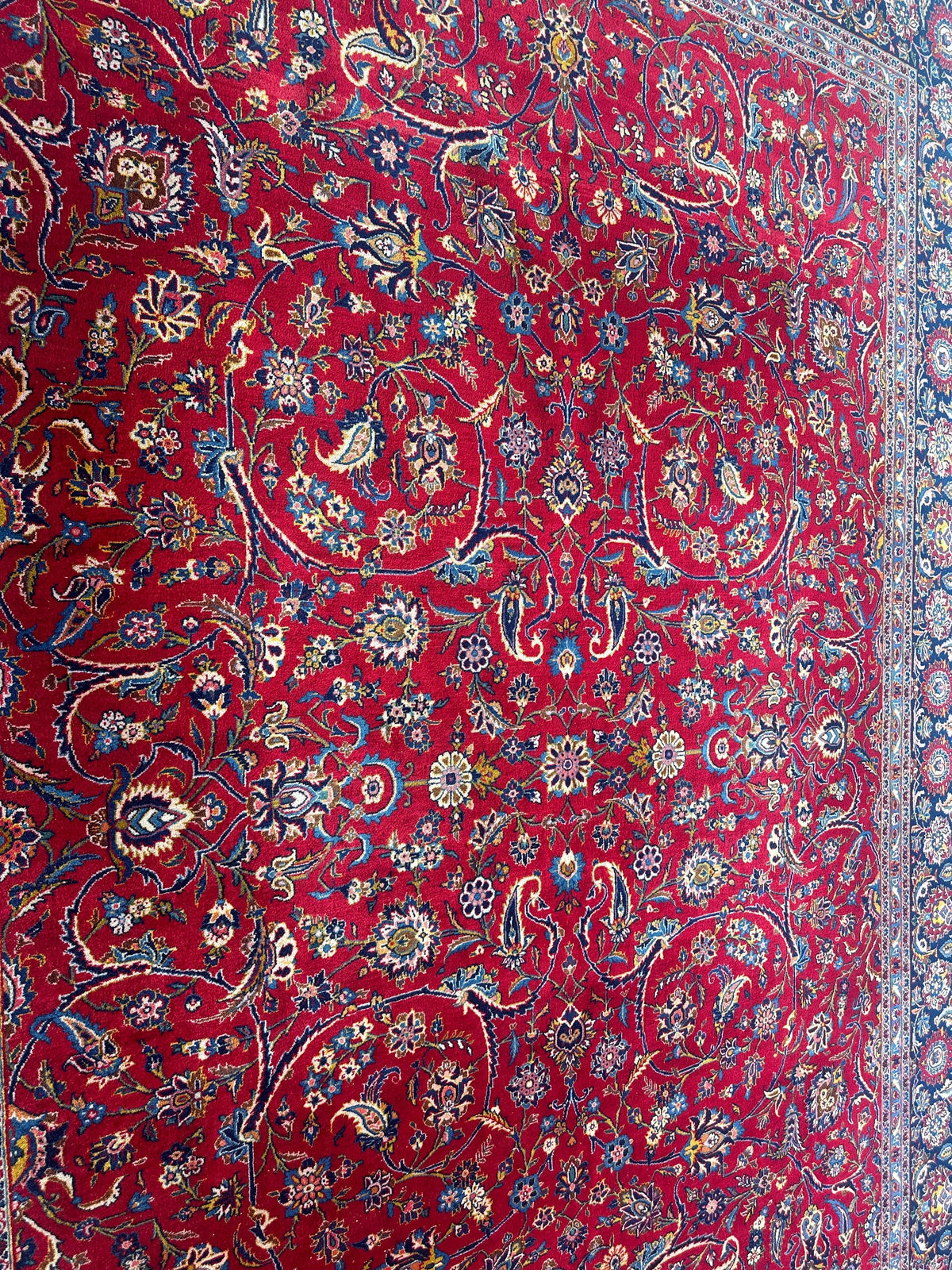 Incredible Persian Kashan All Over Wool Rug 10’2” x 14’, view 6