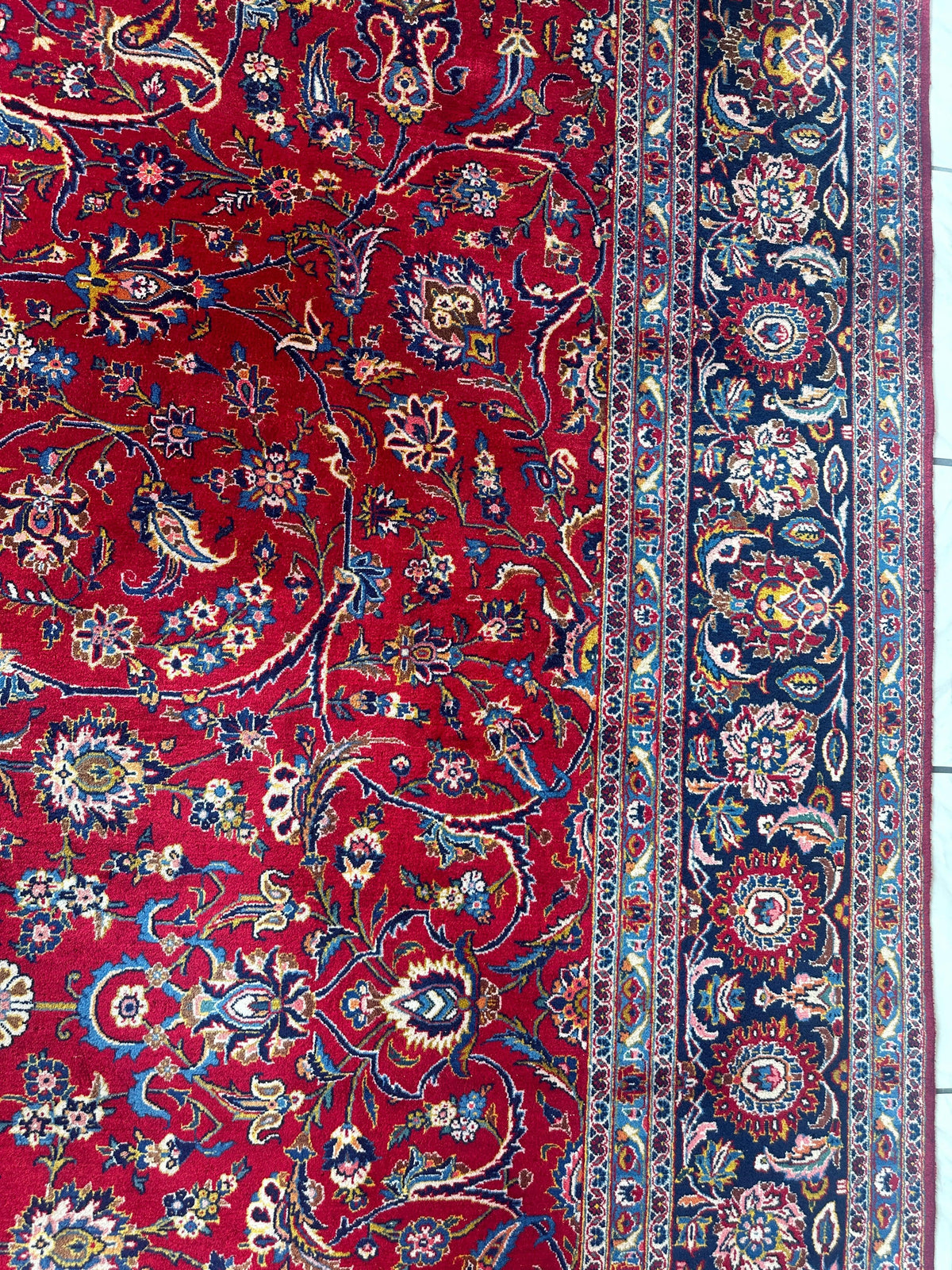 Incredible Persian Kashan All Over Wool Rug 10’2” x 14’, view 14