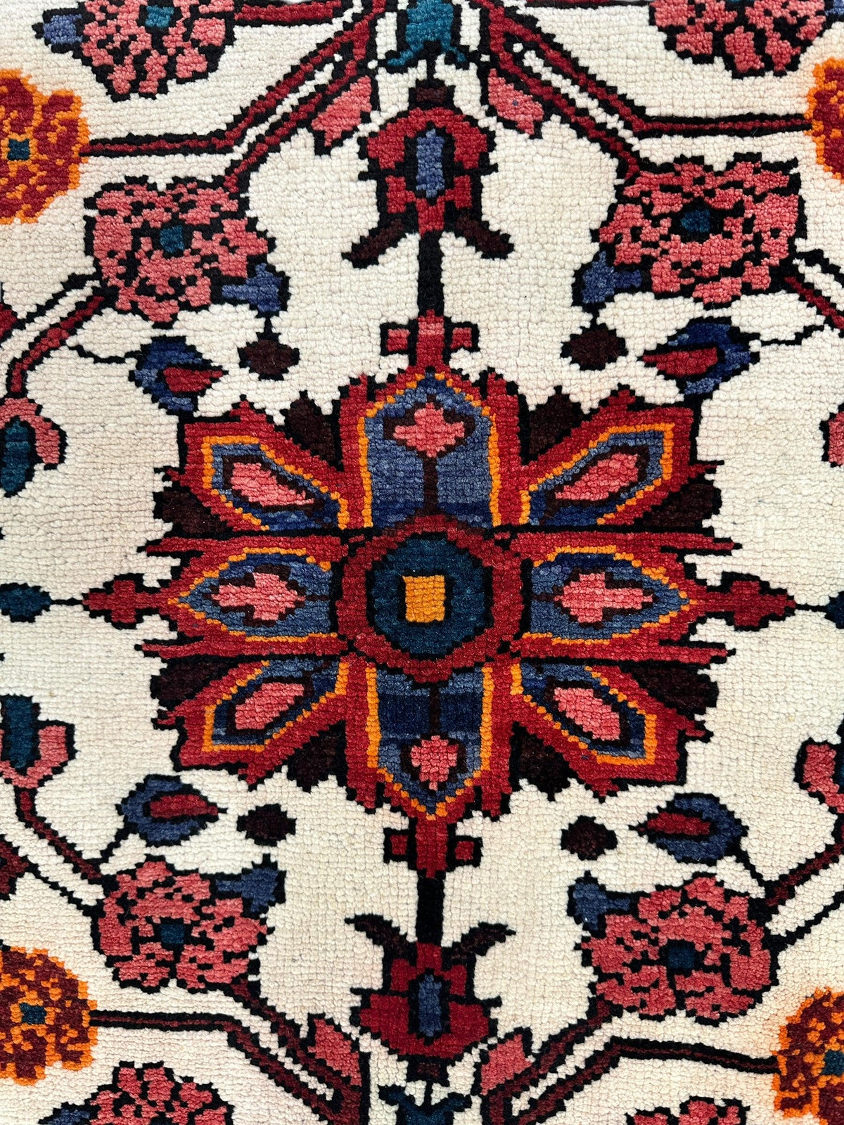 Vintage Persian Rug size size range heriz laid flat