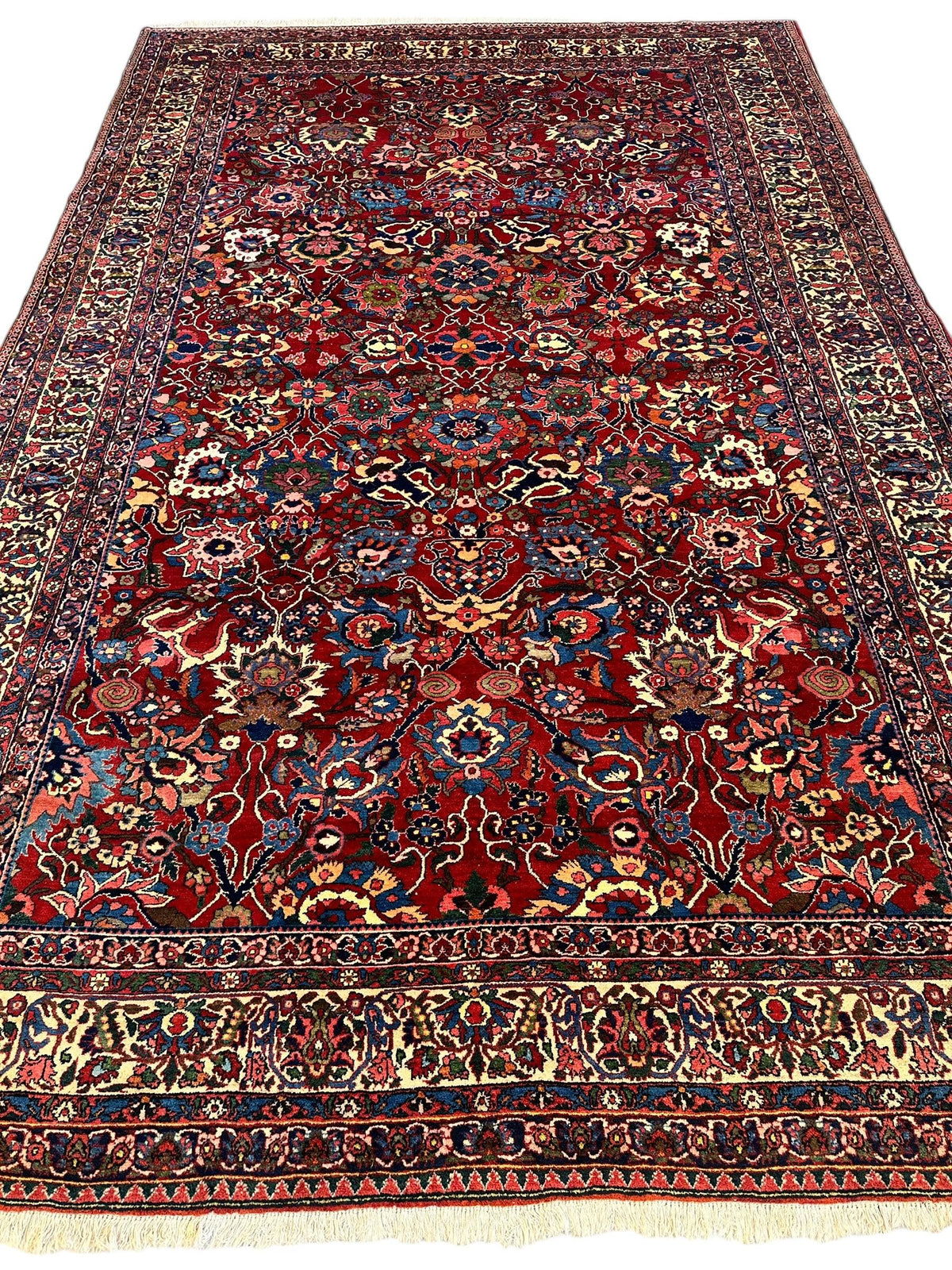 Antique Persian Bakhtiari Rug 8'6" x 13'2", Hand-Knotted Wool, c. 1900, view 3