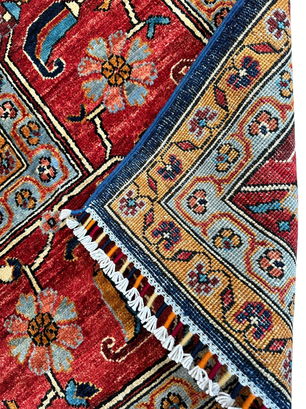 Afghan Bidjar Rug 9' x 12', Hand-Knotted Wool, Blue, Gold & Ivory, view 13