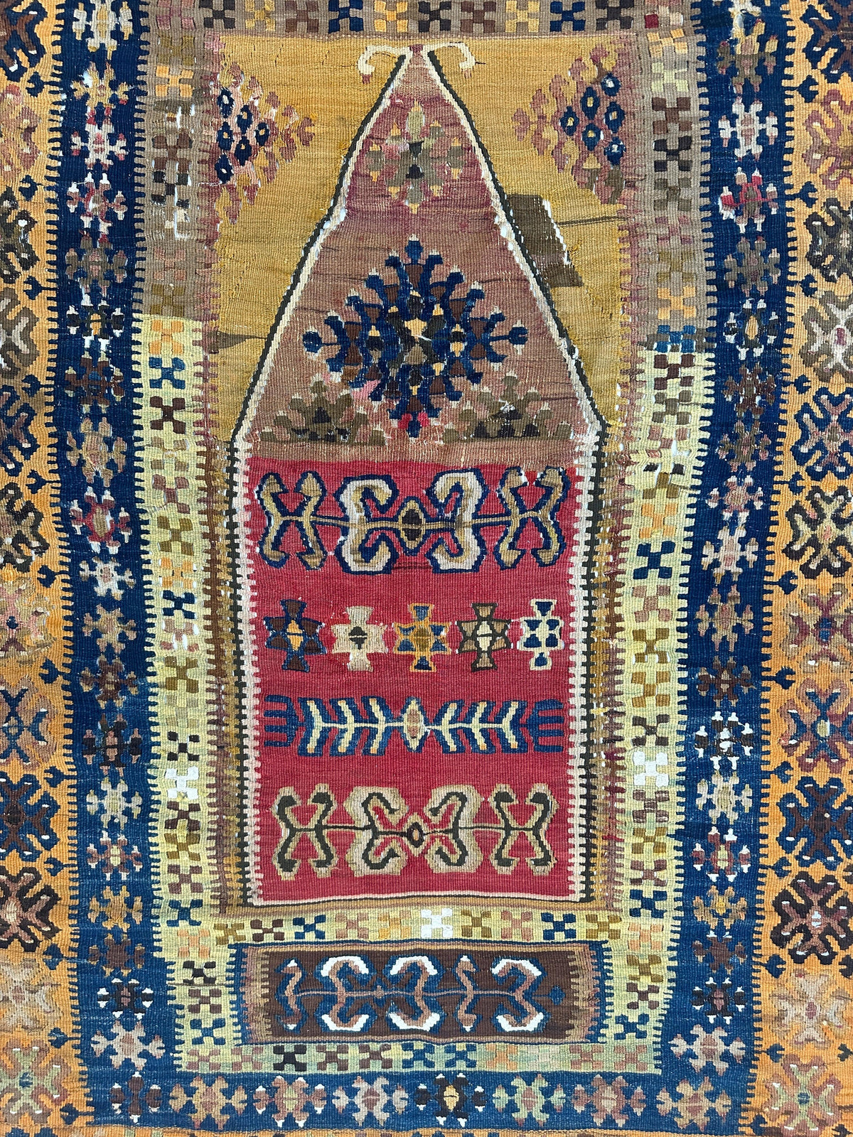 Antique Turkish Prayer Rug 4' x 6'6", Hand-Knotted Wool, 1920s, view 3