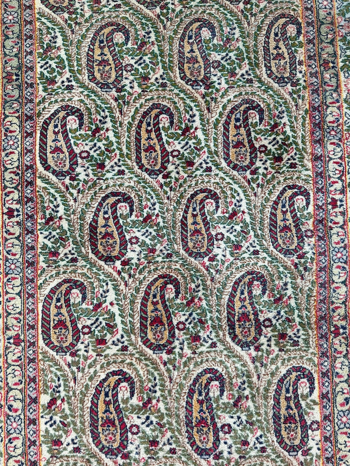 Vintage Persian Senneh Rug 6'1" x 9'4", Hand-Knotted Wool, Orange, view 4
