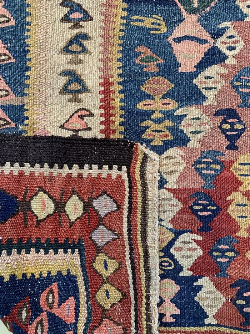 Antique Persian Bidjar Kilim Runner 3'8" x 10'10", Hand-Woven Wool, view 6